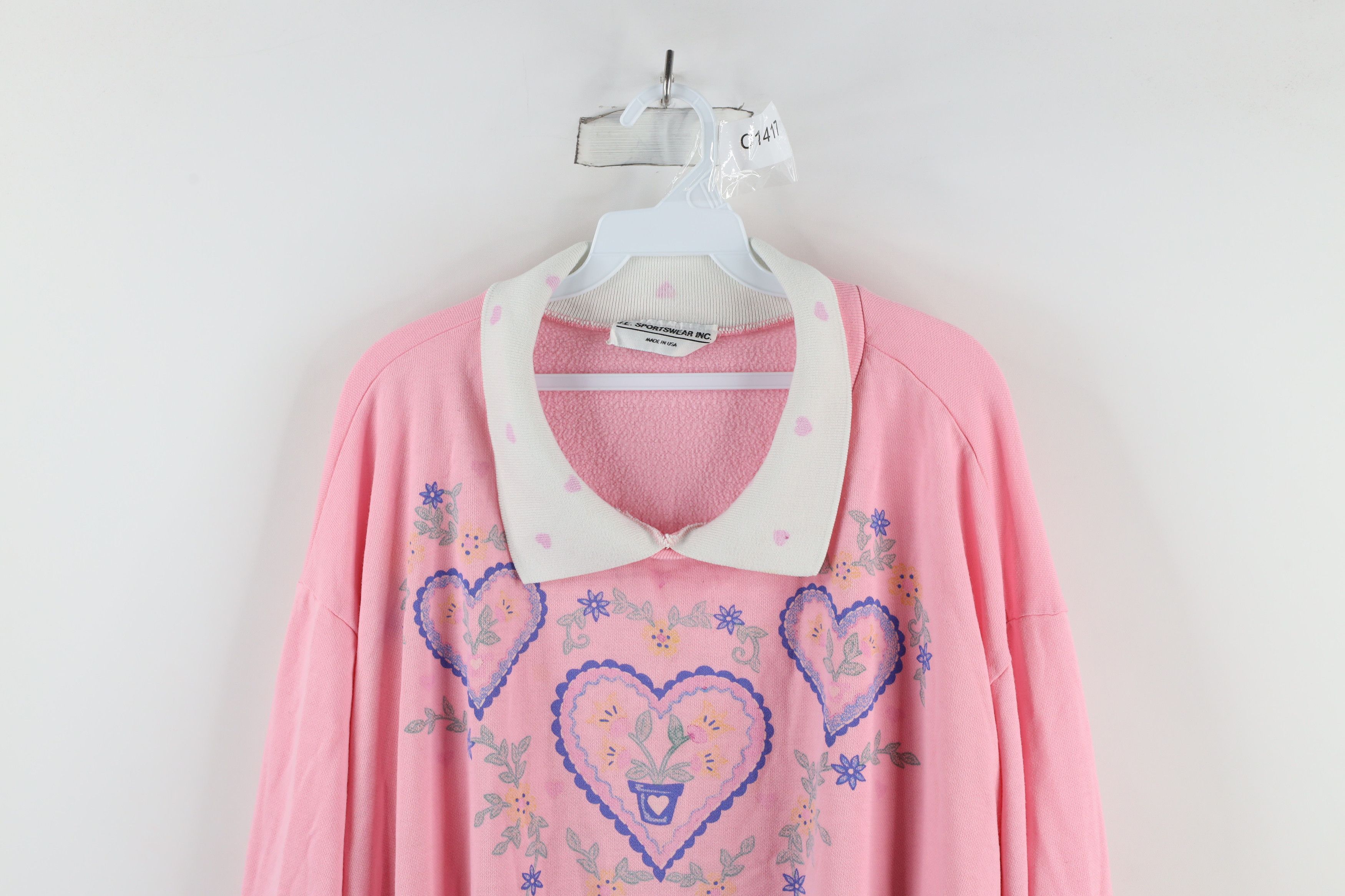 Vintage Vintage 90s Country Primitive Collared Sweatshirt USA Size 3XL / US 20-22 - 2 Thumbnail