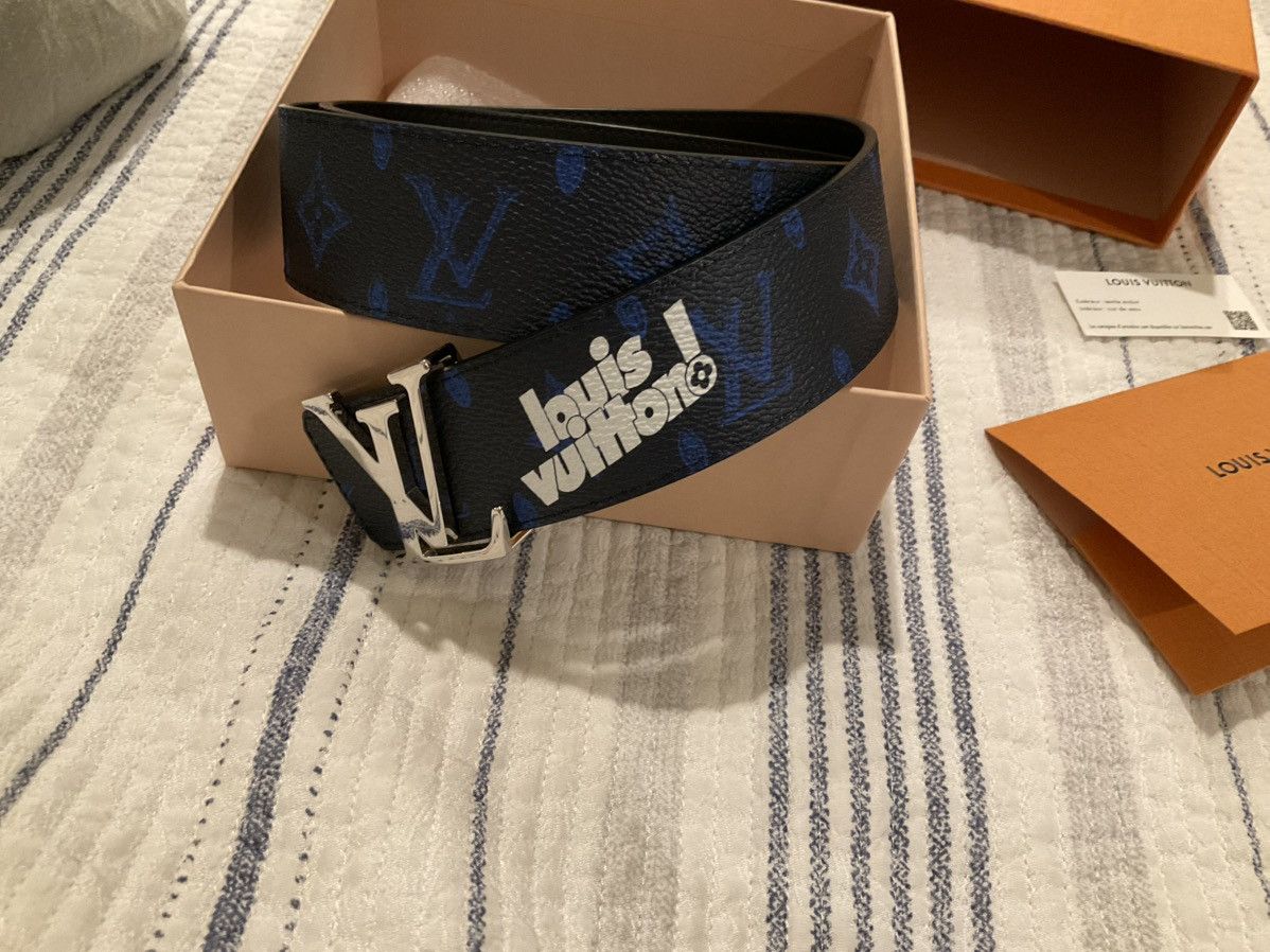 Louis Vuitton VIRGIL ABLOH LOUIS VUITTON BLUE MONOGRAM BELT Size 36 - 1 Thumbnail