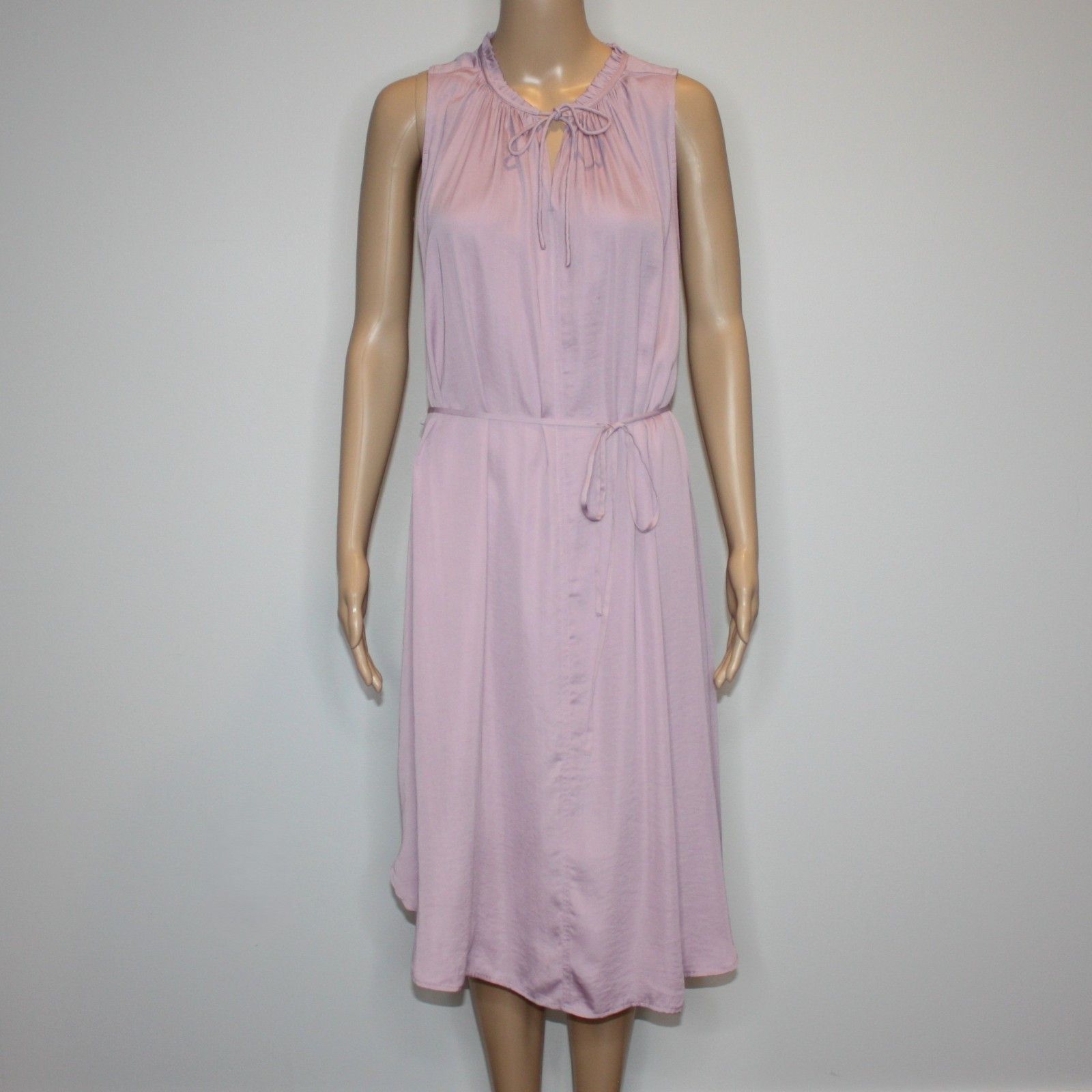 Loft Sleeveless Ruffle Tie Waist Dress in Mauve Color and size M Size M / US 6-8 / IT 42-44 - 5 Thumbnail