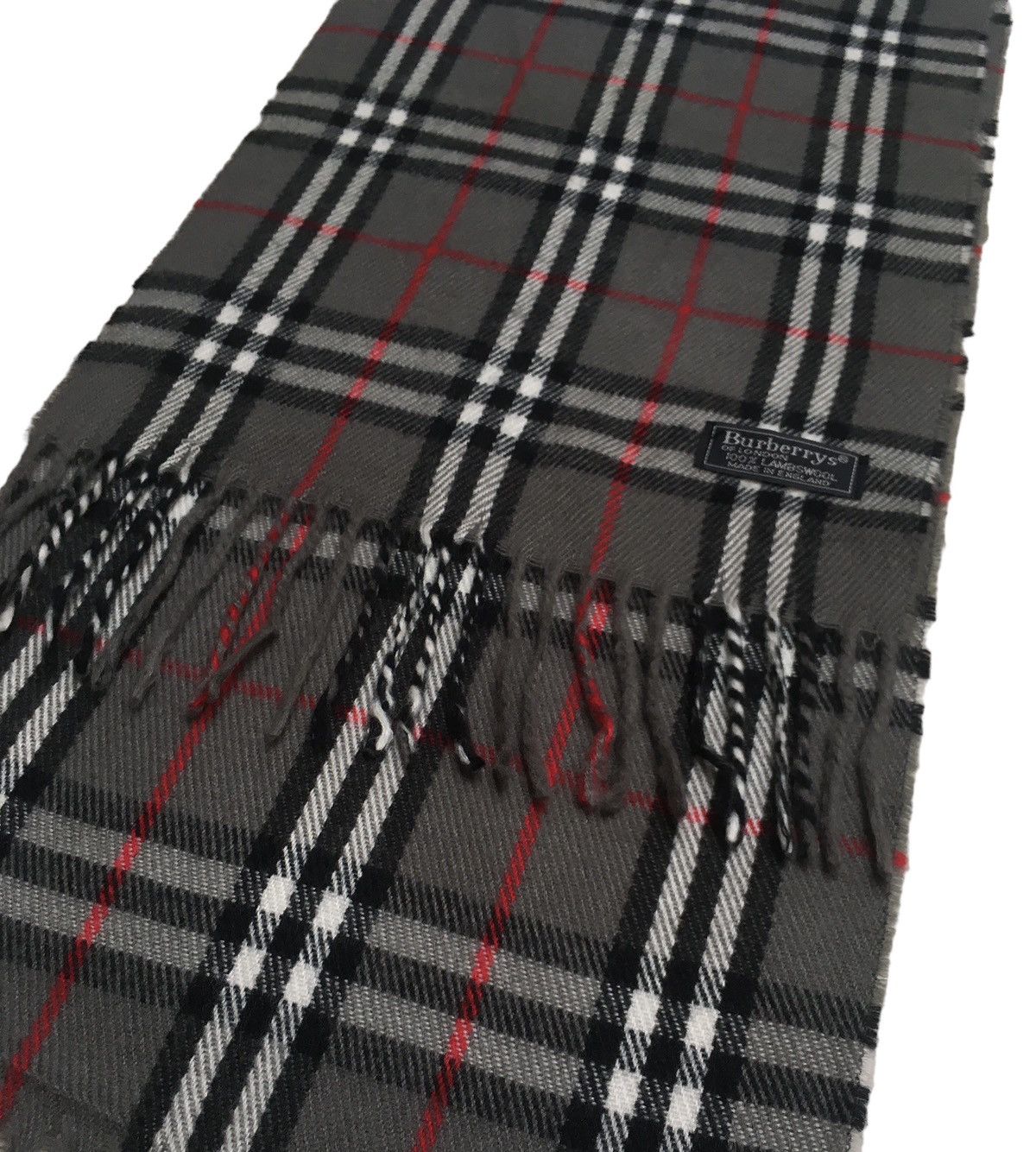 Burberry × Designer × Vintage Rare Design Vintage Brand Burberry's Lamb Wool Scarves 1990s Size ONE SIZE - 4 Thumbnail
