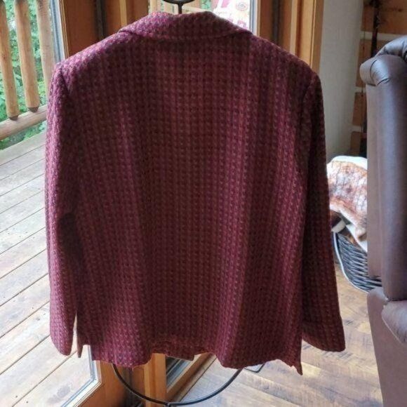 Vintage Appleseed's Burgandy Plaid Full Buttoned Sz. 12P Jacket with Size XL / US 12-14 / IT 48-50 - 5 Thumbnail