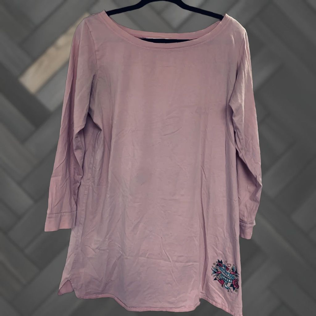 Victoria's Secret Victoria's Secret Long Sleeve Sleepshirt Dress Women L Pink Size L / US 10 / IT 46 - 1 Thumbnail