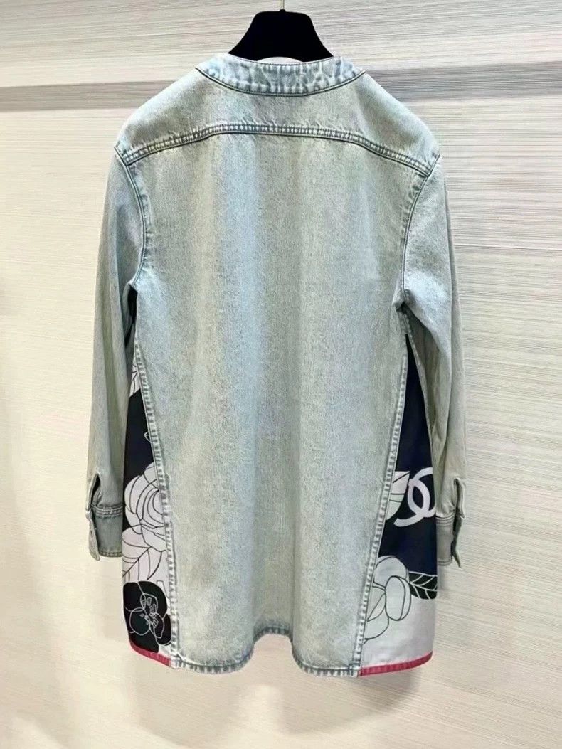 Chanel Chanel 21C camellia stitching denim jacket Size XXS / US 00 / IT 34 - 2 Thumbnail