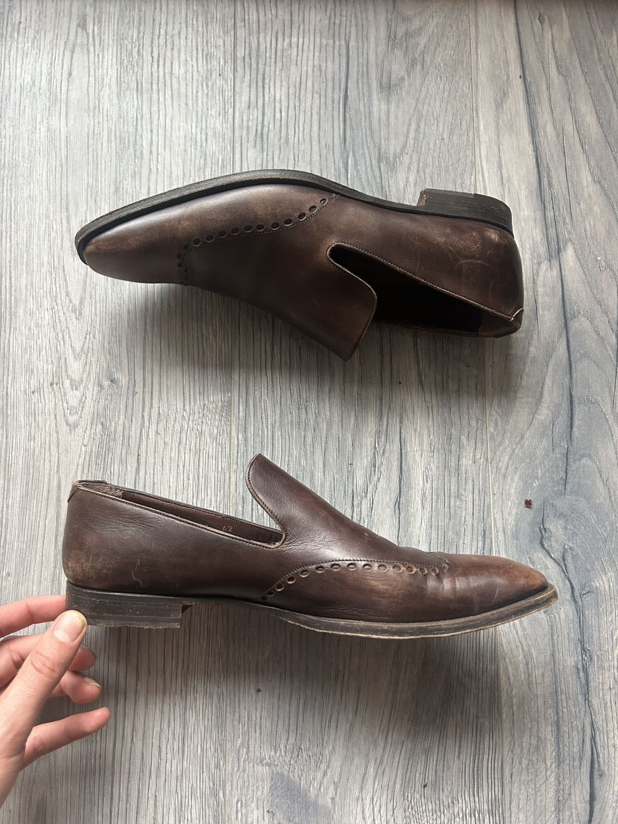 Yves Saint Laurent Brown Leather Slip-On Loafers Size US 9 / EU 42 - 3 Thumbnail