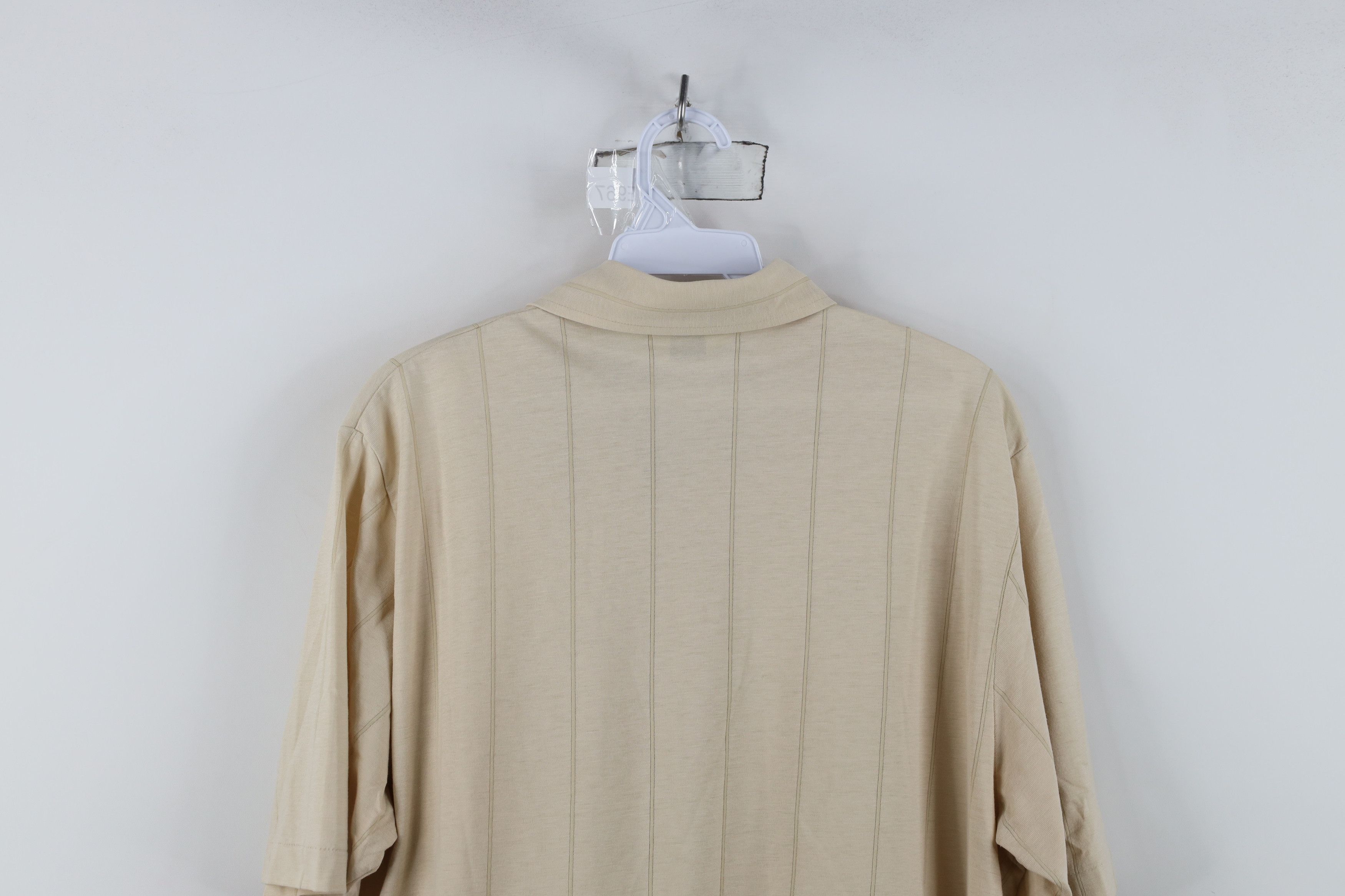 Vintage Vintage 90s Streetwear Striped Knit Golf Polo Shirt Beige Size US L / EU 52-54 / 3 - 13 Thumbnail