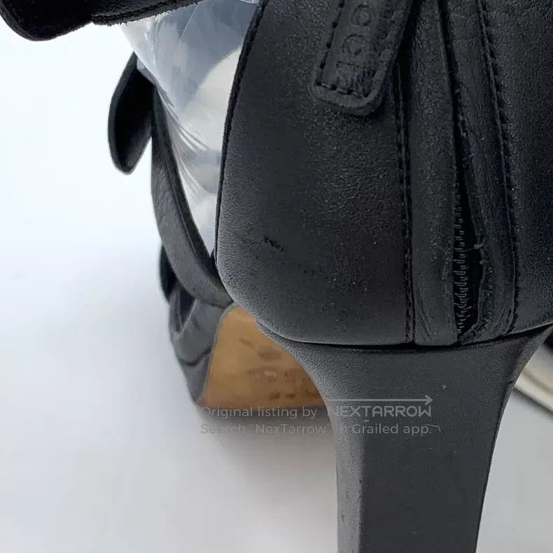 Gucci Gucci Black strap leather high-heeled sandals Size US 4 / IT 34 - 8 Thumbnail