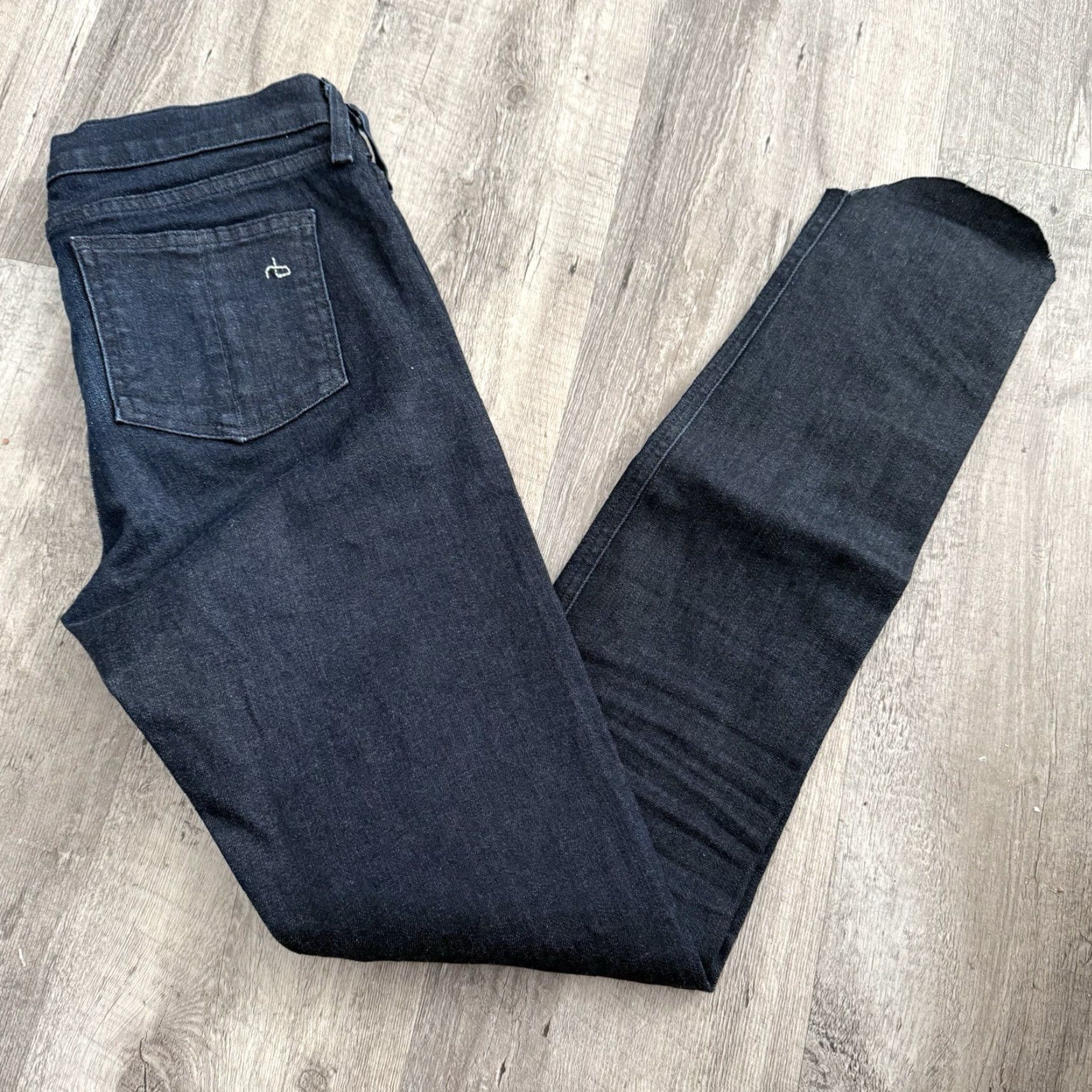 Rag & Bone rag & bone Jeans Womens 27 Mid Rise Skinny Raw Hem Cut Off Dark Denim Blue Size 27 Size 27" / US 4 / IT 40 - 7 Thumbnail