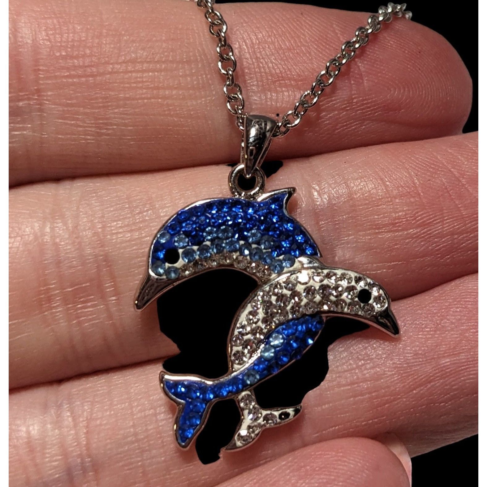 Other Rhinestone Double Dolphin Necklace Size ONE SIZE - 9 Thumbnail