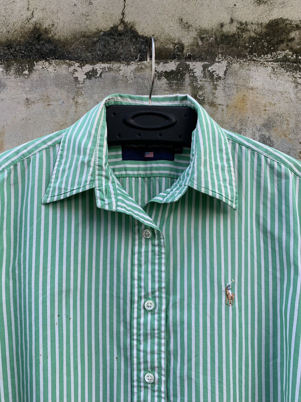 Polo Ralph Lauren × Vintage Vintage Polo Sport Ralph Lauren Green Stripes Shirts Size XL / US 12-14 / IT 48-50 - 3 Thumbnail