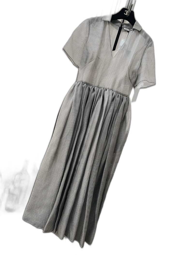 Dior Dior Gray V-Neck Short Sleeve Dress Size S / US 4 / IT 40 - 1 Thumbnail
