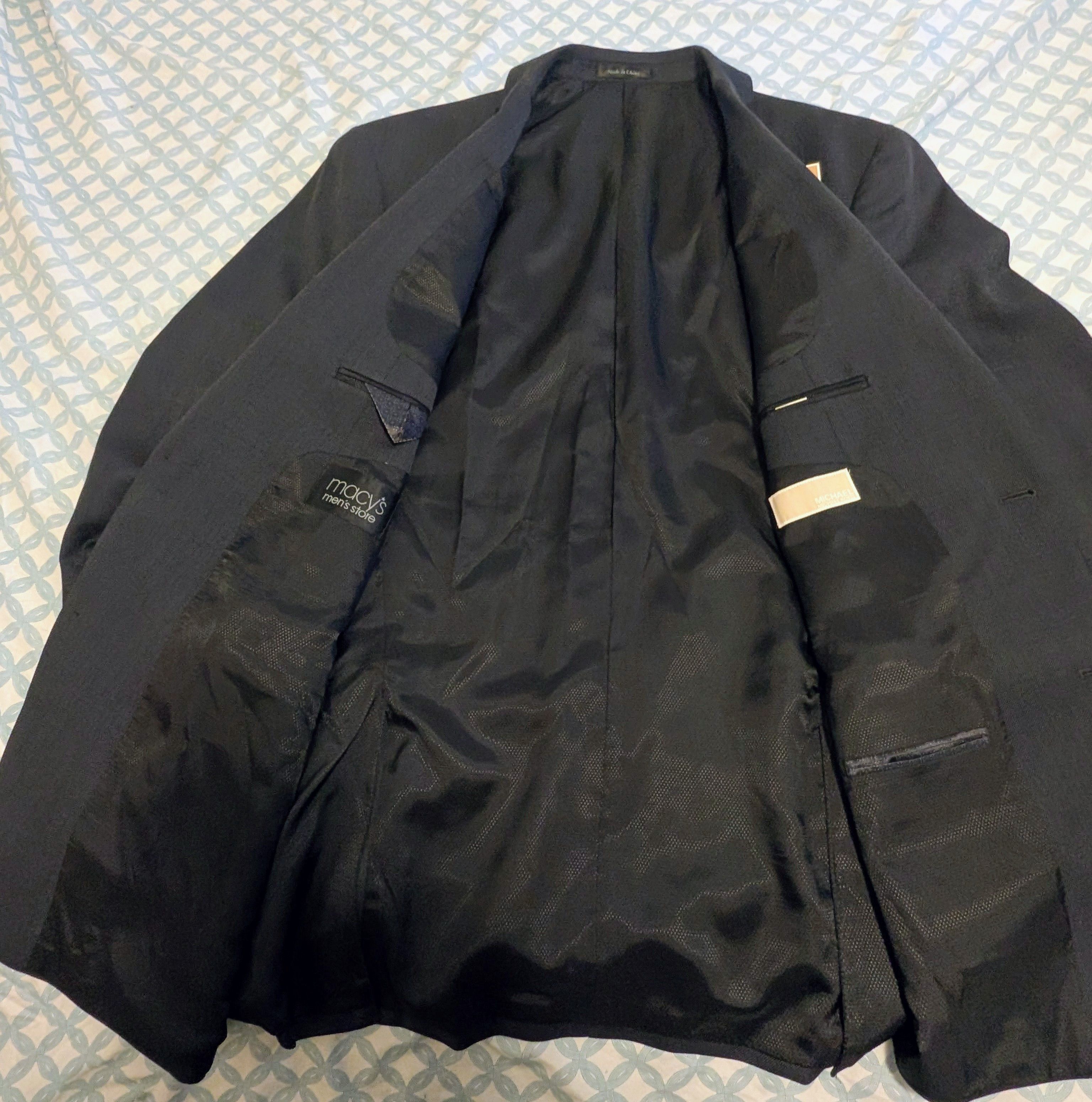 Michael Kors New Michael Kors 3 Piece 100% Wool Suit Charcoal Size 46L Size 46L - 3 Thumbnail
