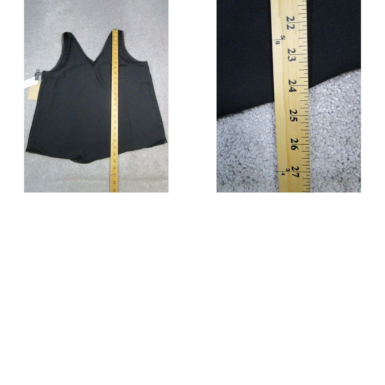 Vintage Halogen Womens Tank Top XS Black V-Neck Sleeveless Pullover Basic Solid Shirt Size XS / US 0-2 / IT 36-38 - 8 Thumbnail