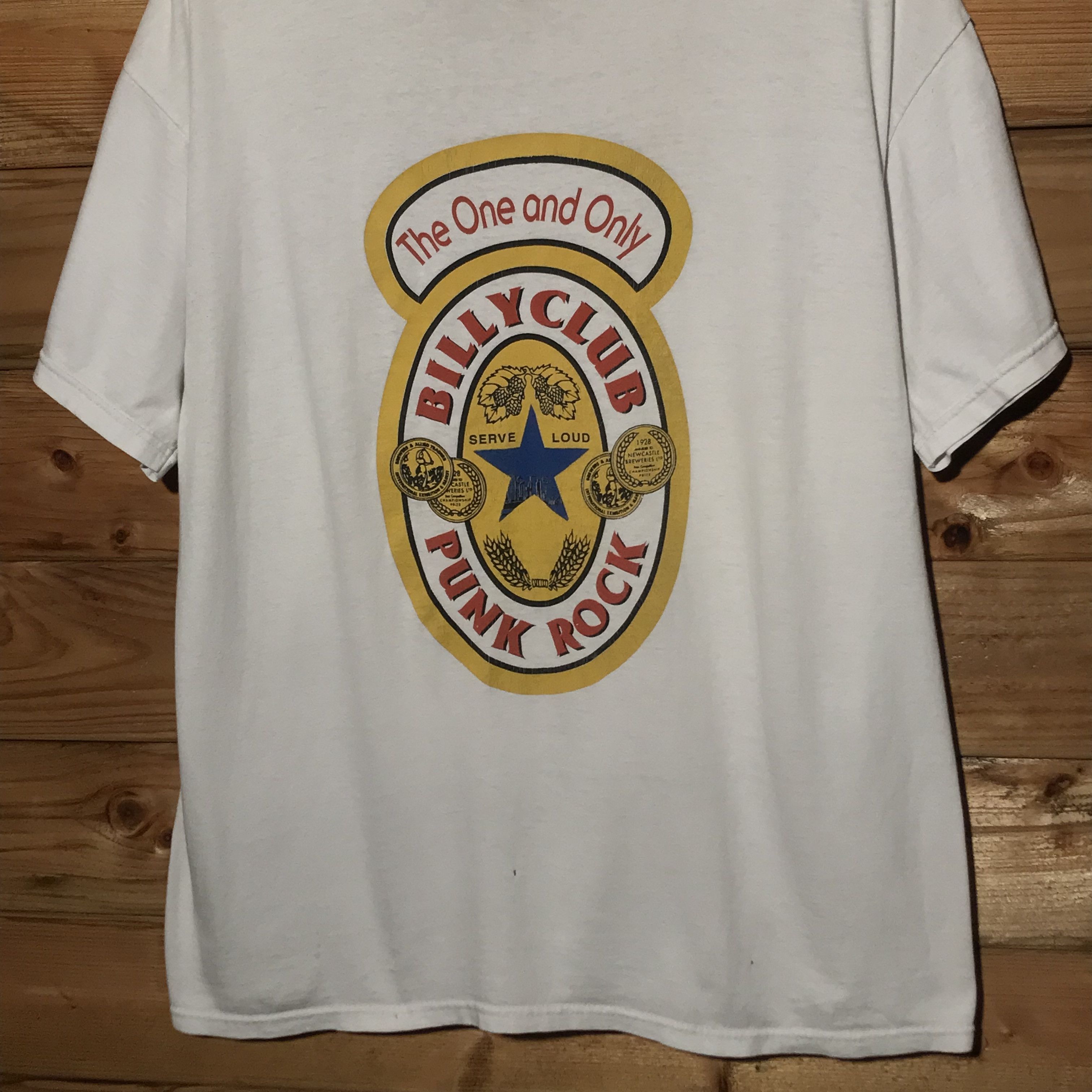 Band Tees 1998 Billyclub Serve Loud Album Promo White Band T Shirt Size US L / EU 52-54 / 3 - 4 Thumbnail