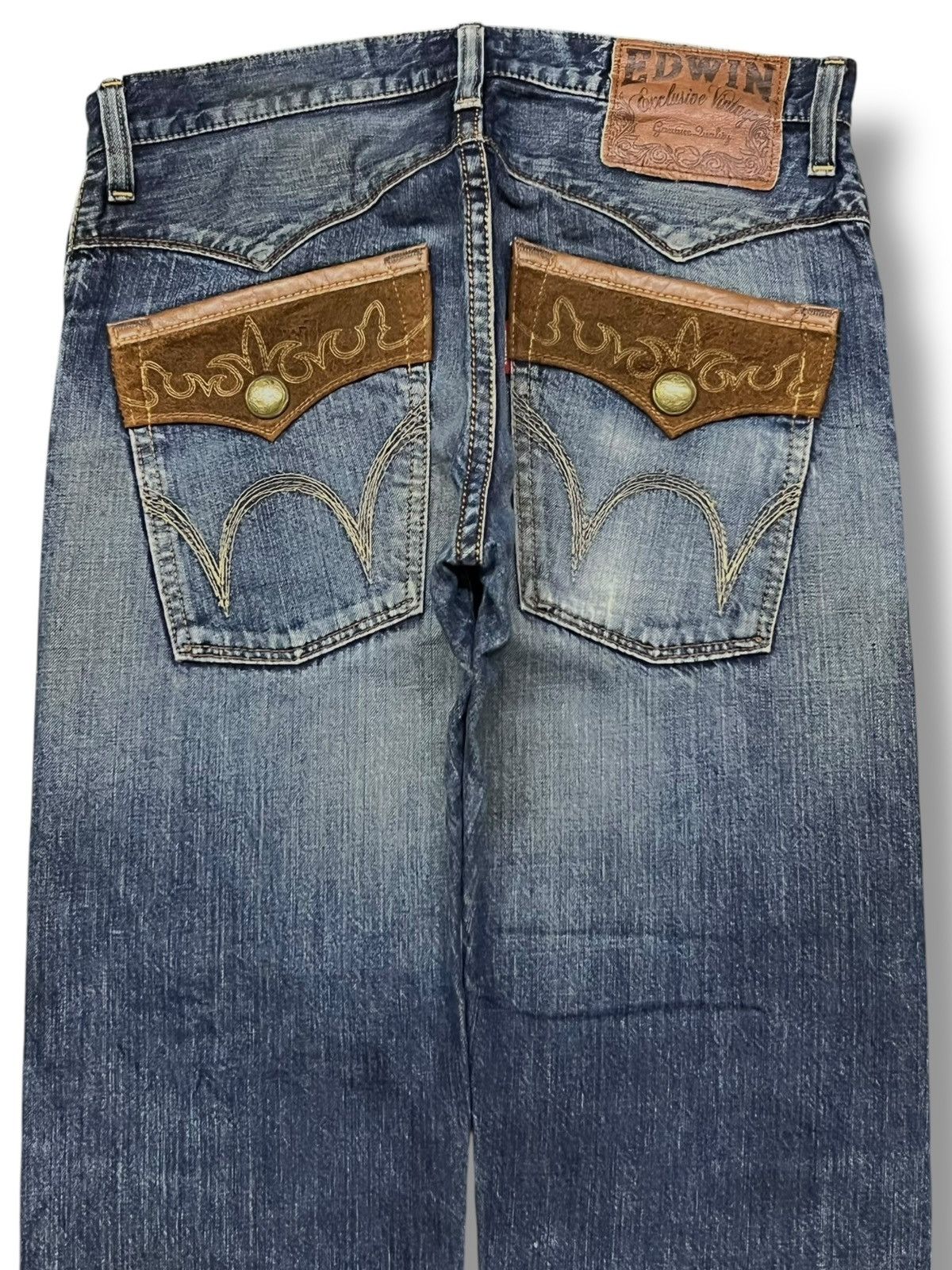 Edwin Loose Vintage Edwin 403 Japan - Black Distressed Denim Size US 34 / EU 50 - 5 Thumbnail