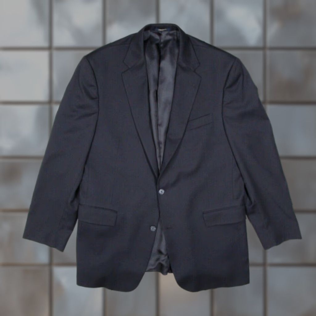 Hart Schaffner Marx Hart Schaffner Marx Mens Blue 2 Button Wool Suit Jacket 42 R Classic Preppy Size 42R - 1 Thumbnail