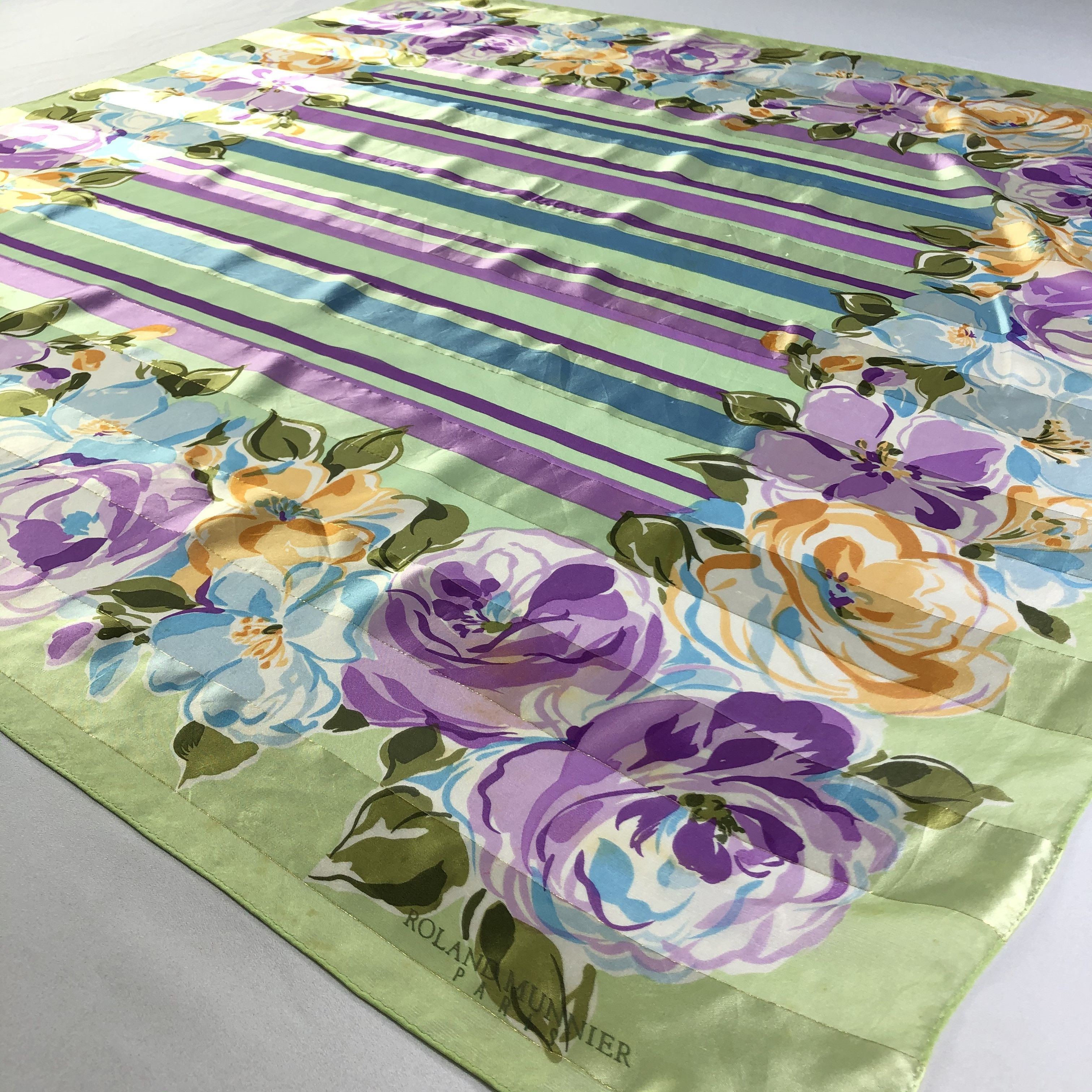 Vintage Vintage Roland Munnier Silk Scarf Size ONE SIZE - 4 Thumbnail
