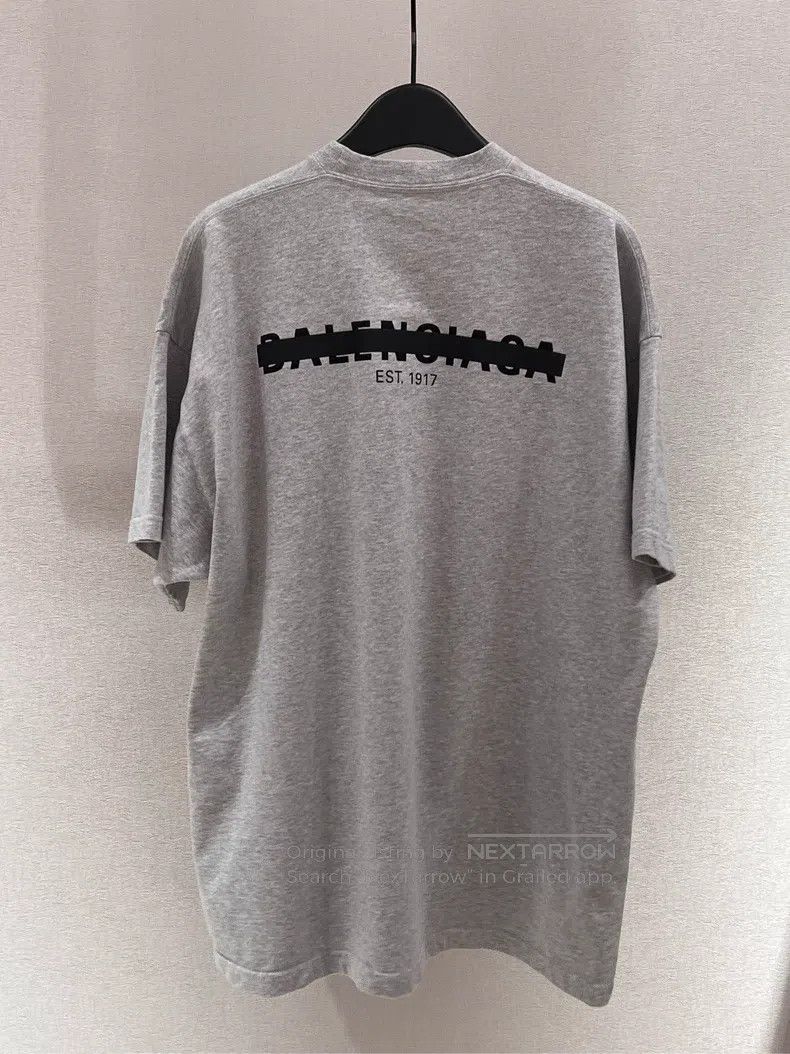 Balenciaga Balenciaga Gray Striped Letter Logo Short Sleeve T-Shirt Size US S / EU 44-46 / 1 - 2 Thumbnail