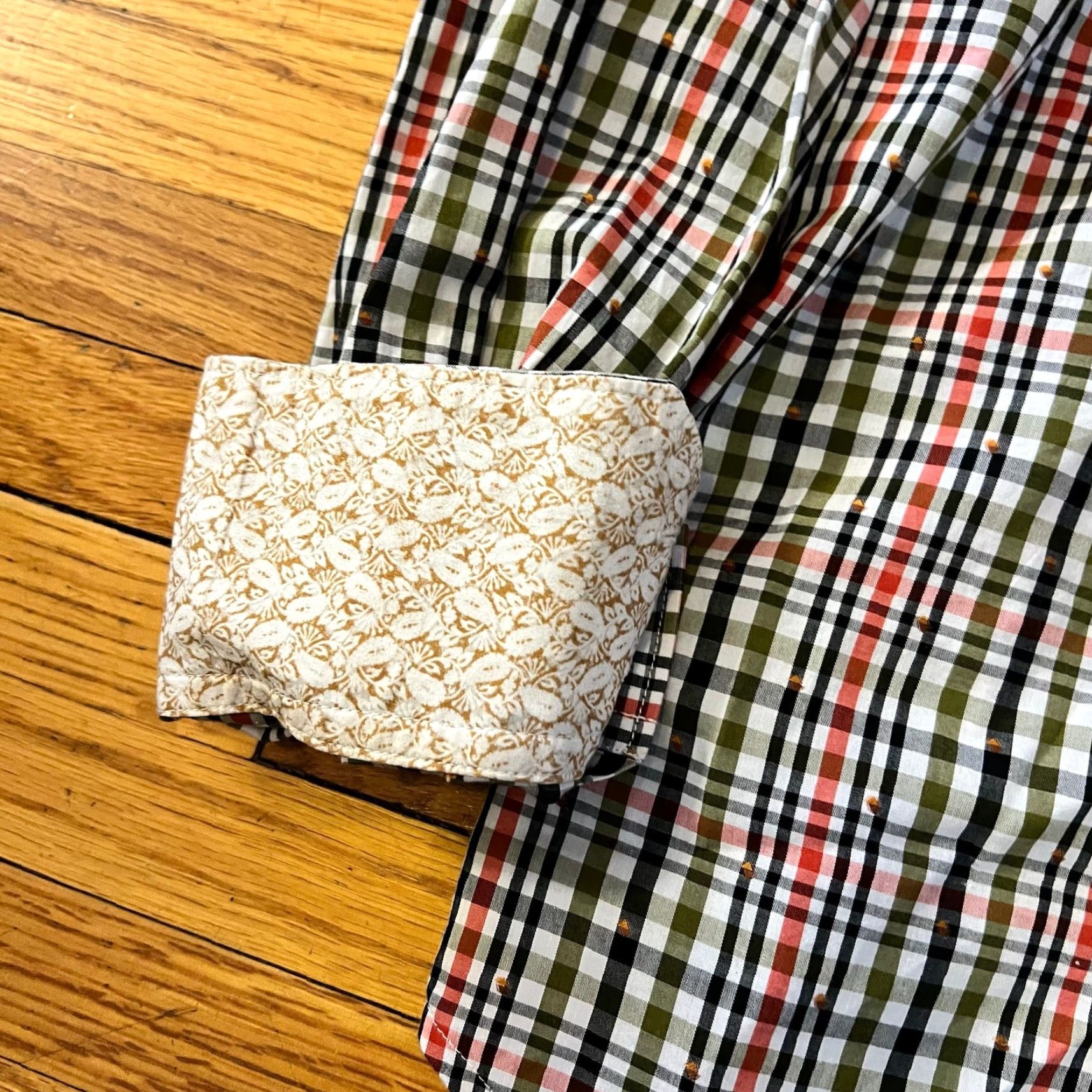 Robert Graham Robert Graham Shirt Mens Medium Plaid Flip Cuff Button Up Long Sleeve Red M Regular Men Size US M / EU 48-50 / 2 - 4 Thumbnail
