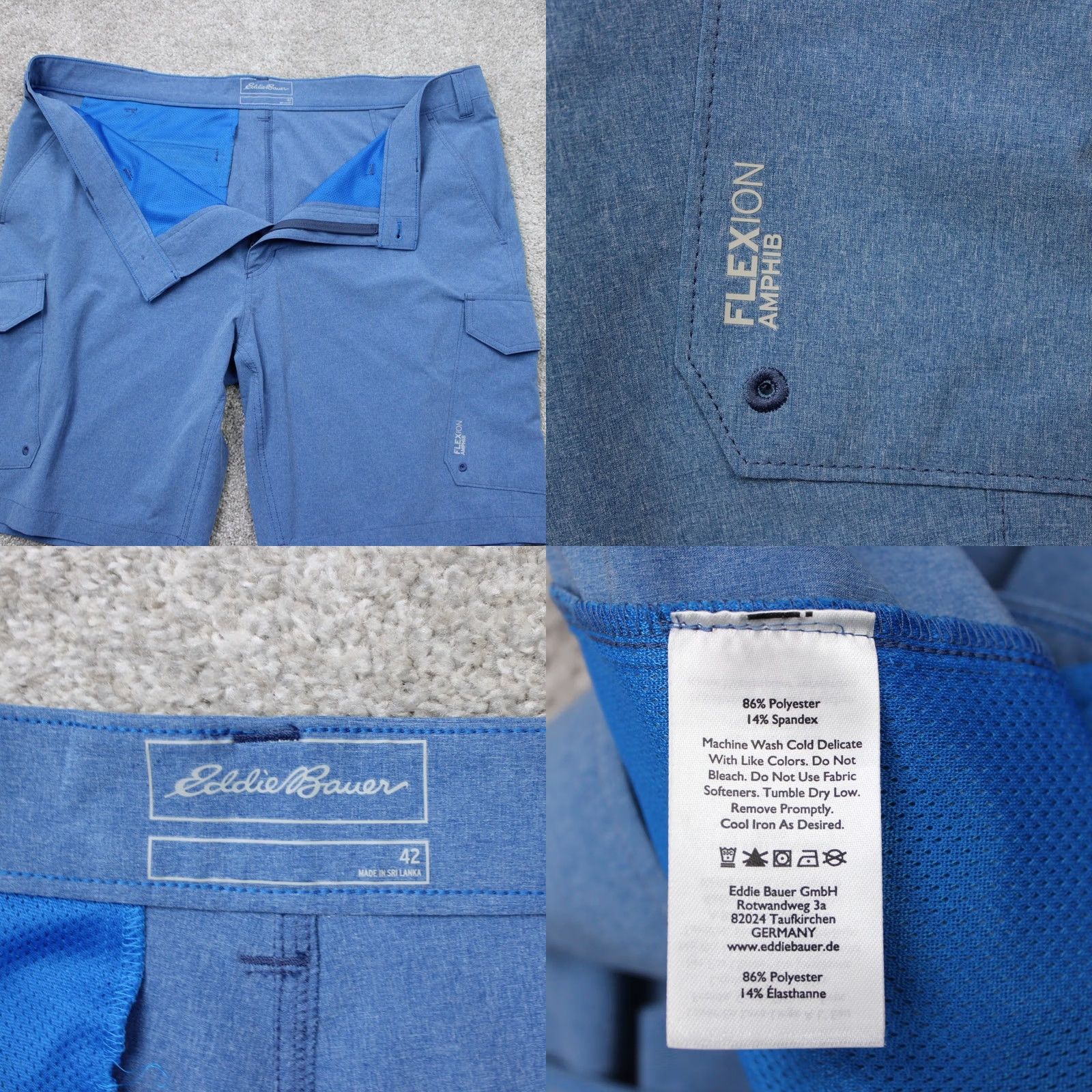 Eddie Bauer Eddie Bauer Shorts Men 42 Blue Flexion Amphib Hybrid Cargo Vented Hiking Outdoor Cargo Pocketed Casual Travel Regular Waist 42 Mens Blue Size US 42 / EU 58 - 8 Thumbnail