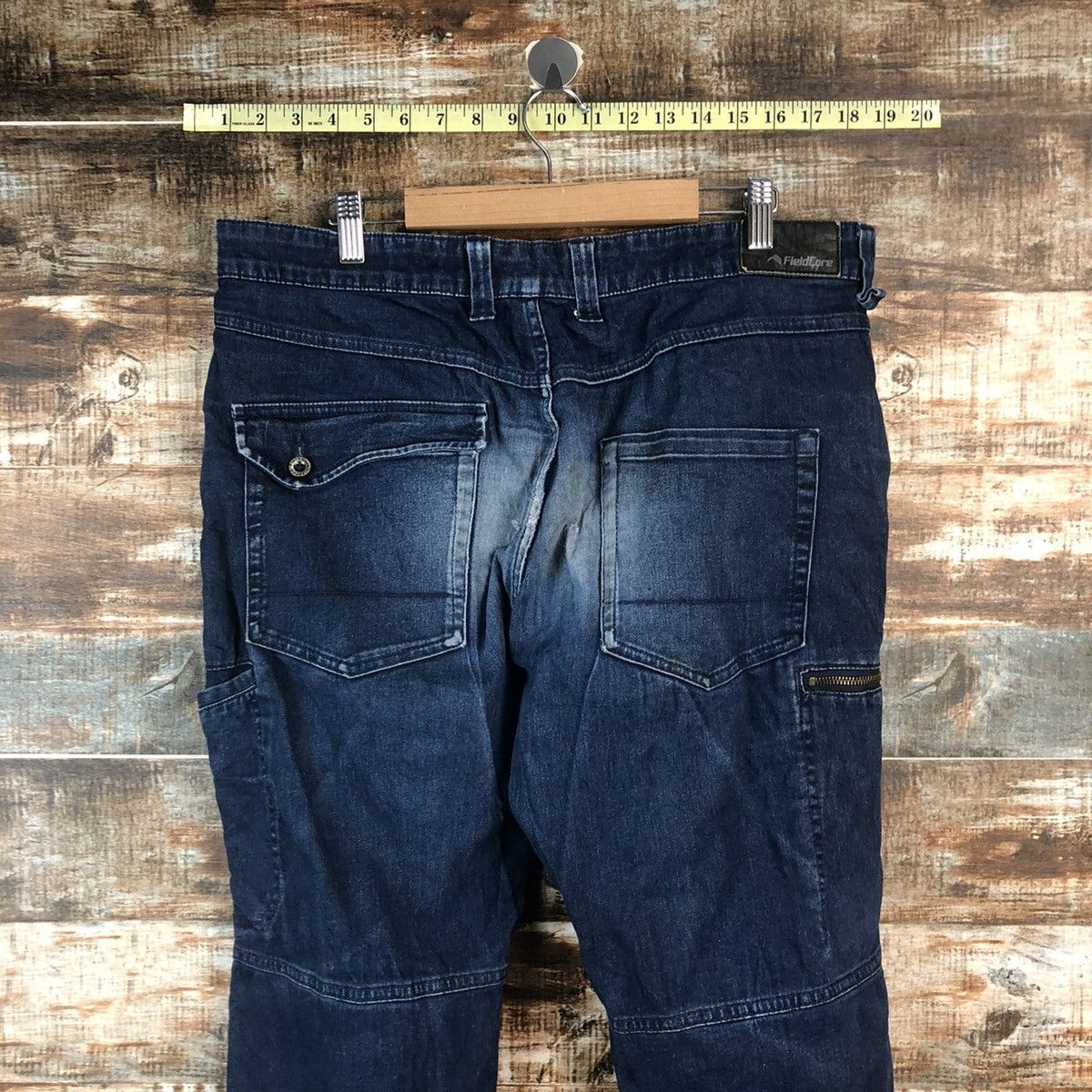 Japanese Brand Field Core Blue Distressed Denim Pants #A2115 Size US 35 - 19 Thumbnail