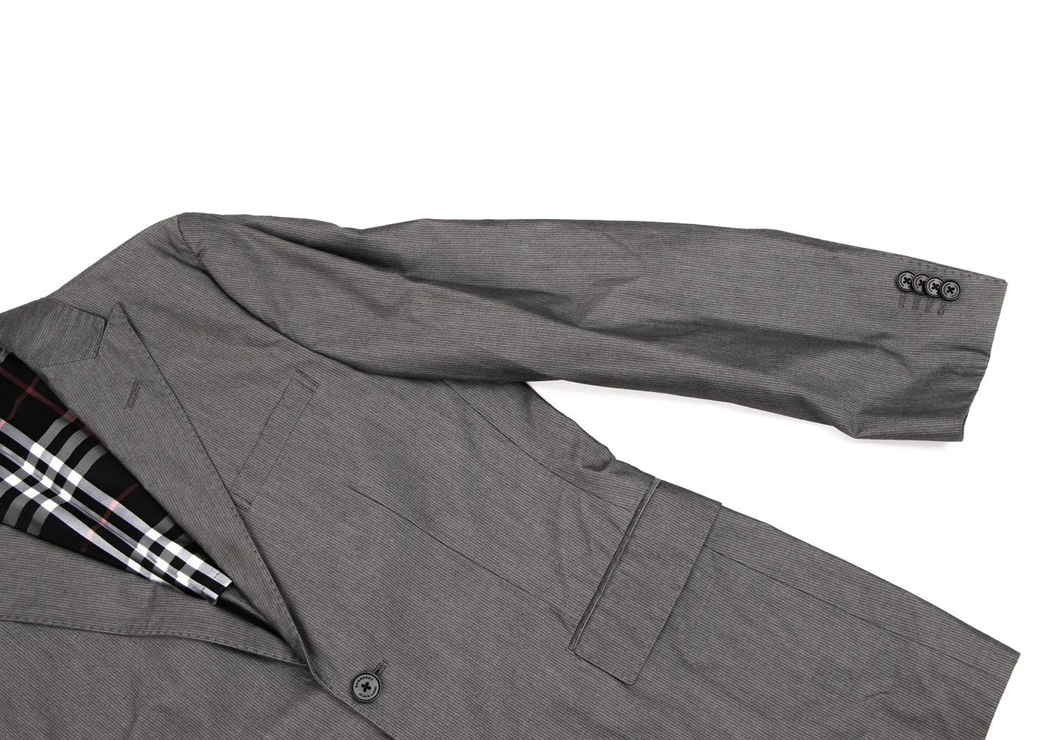 Burberry Gray Check Stripe Jacket in Size M Size US M / EU 48-50 / 2 - 5 Thumbnail