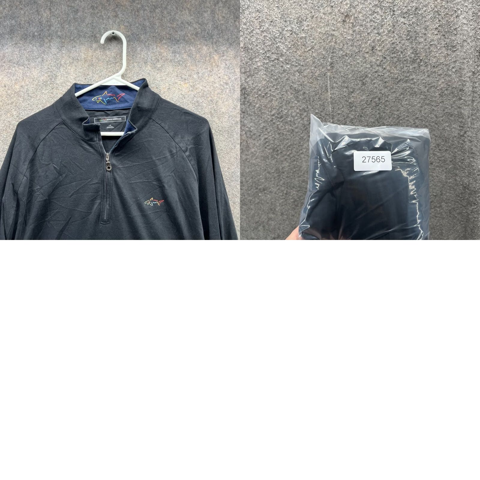 Logo 7 Greg Norman Sweatshirt Men's Large Half Zip Pullover Fleece Logo Knit Golf 1/2 Zip Black Cotton Size US L / EU 52-54 / 3 - 9 Thumbnail
