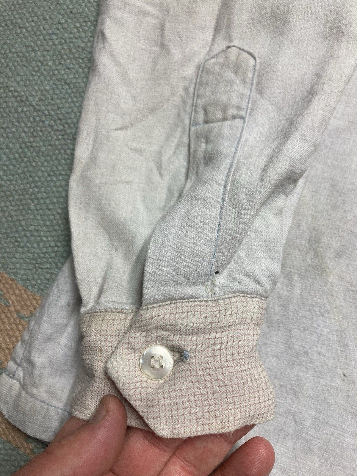 Vintage 1950s loop collar shirt wool rayon distressed rockabilly L Size US L / EU 52-54 / 3 - 3 Thumbnail