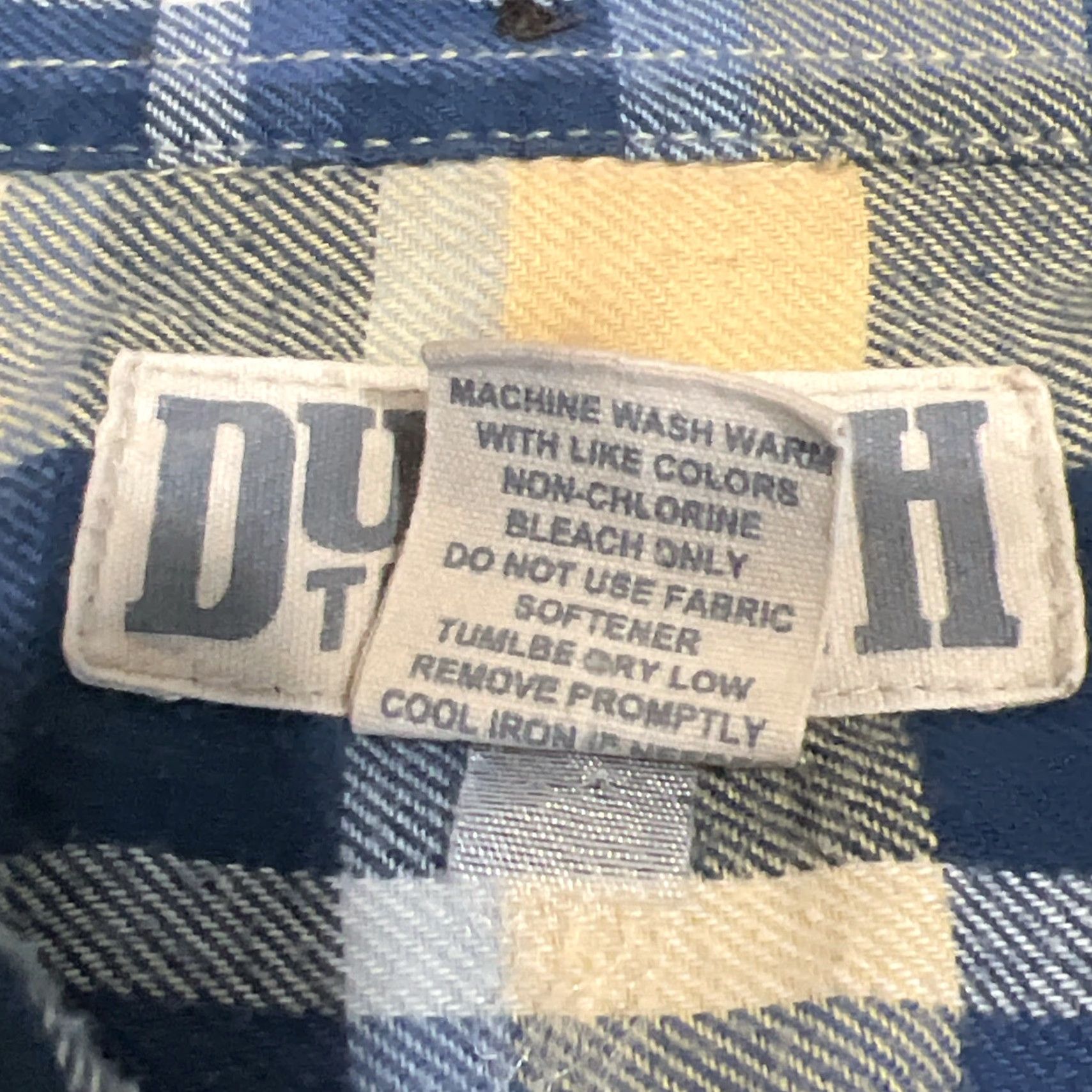 CO Duluth Trading Co Flannel Shirt Mens XL Tall Button-Down Plaid Blue Yellow Pockets Size US XL / EU 56 / 4 - 6 Thumbnail