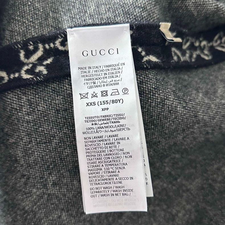 Gucci Gucci Wool Cape with Logo Print-2505 Size XXS / US 00 / IT 34 - 6 Thumbnail