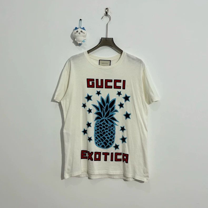 Gucci Gucci White new pineapple short sleeves 2502-Nextarrow Size US M / EU 48-50 / 2 - 1 Thumbnail