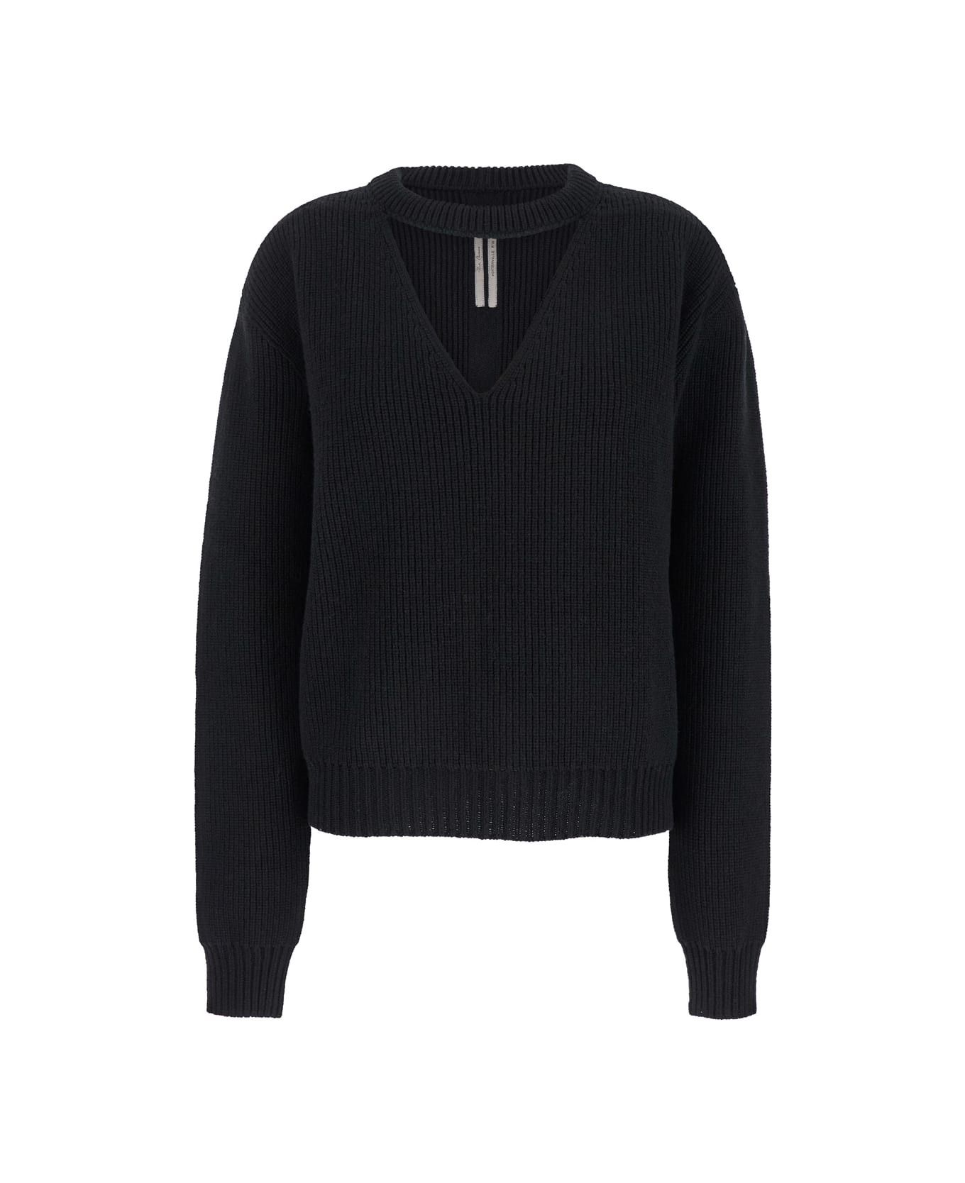 Rick Owens o1y0126 Wool Sweater in Black Size S / US 4 / IT 40 - 1 Thumbnail