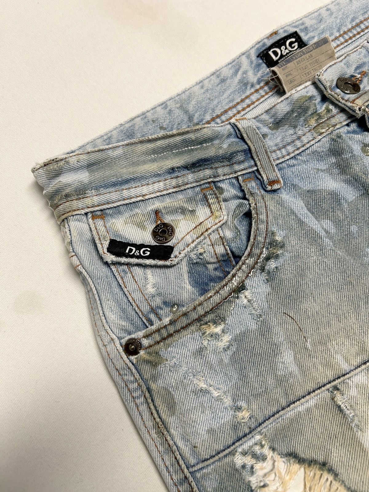 Dolce & Gabbana 2000s Audacious Waxed Denim Jeans Size US 28 / EU 44 - 4 Thumbnail