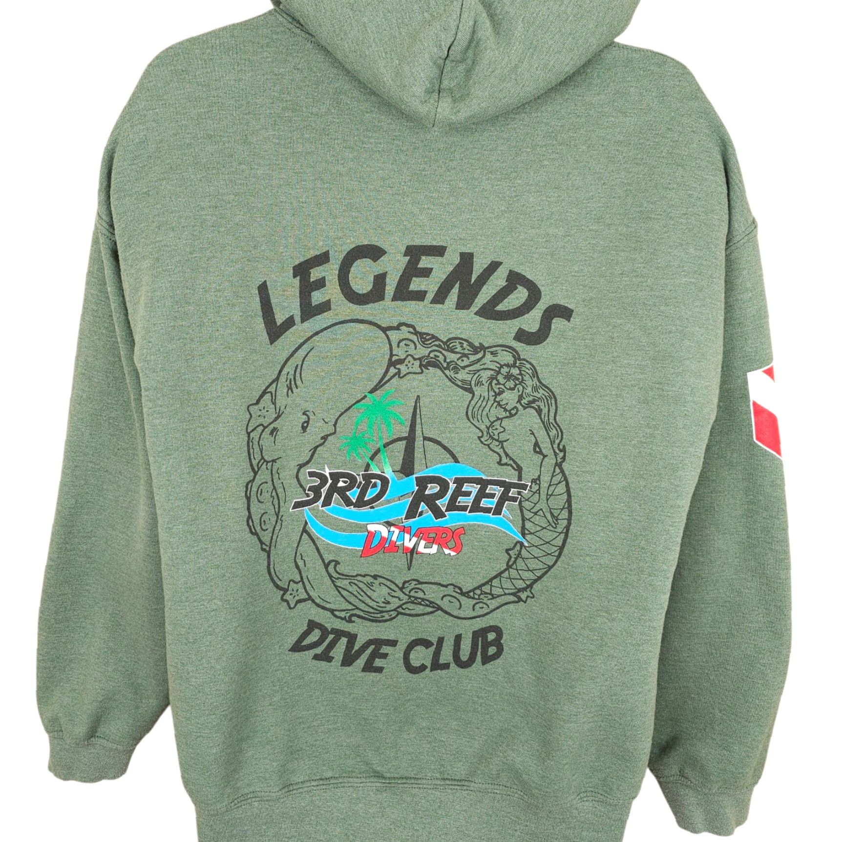 Gildan 3rd Reef Divers Sweatshirt Hoodie Mens Size Large Green Legends Dive Club Size US L / EU 52-54 / 3 - 4 Thumbnail