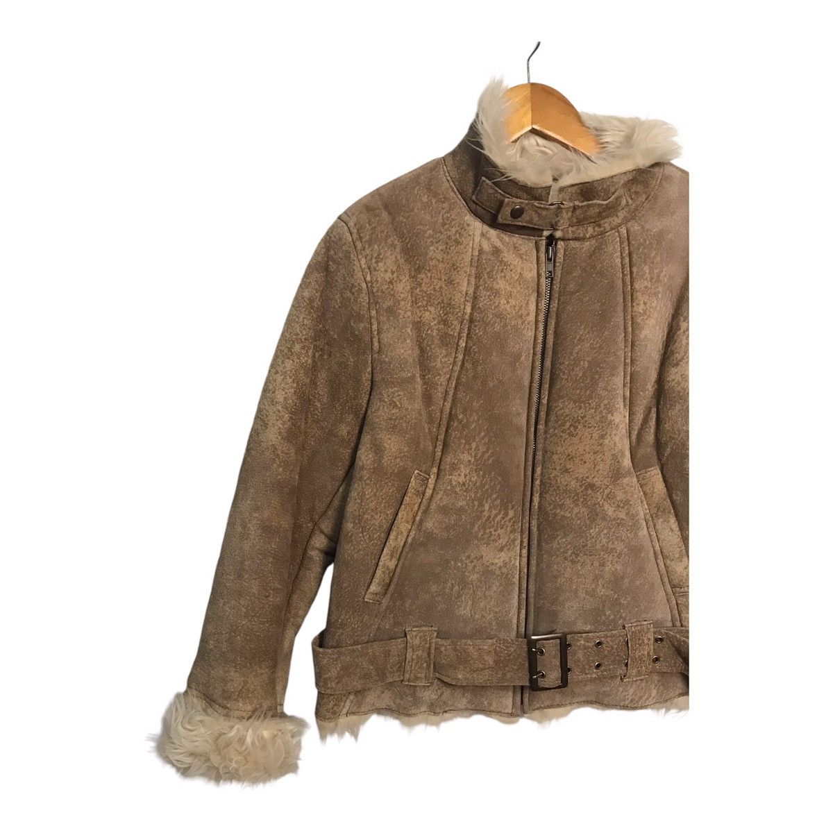 Japanese Brand 🌎 Blue Planet Leather Lined Fur Brown Jacket Size US S / EU 44-46 / 1 - 3 Thumbnail
