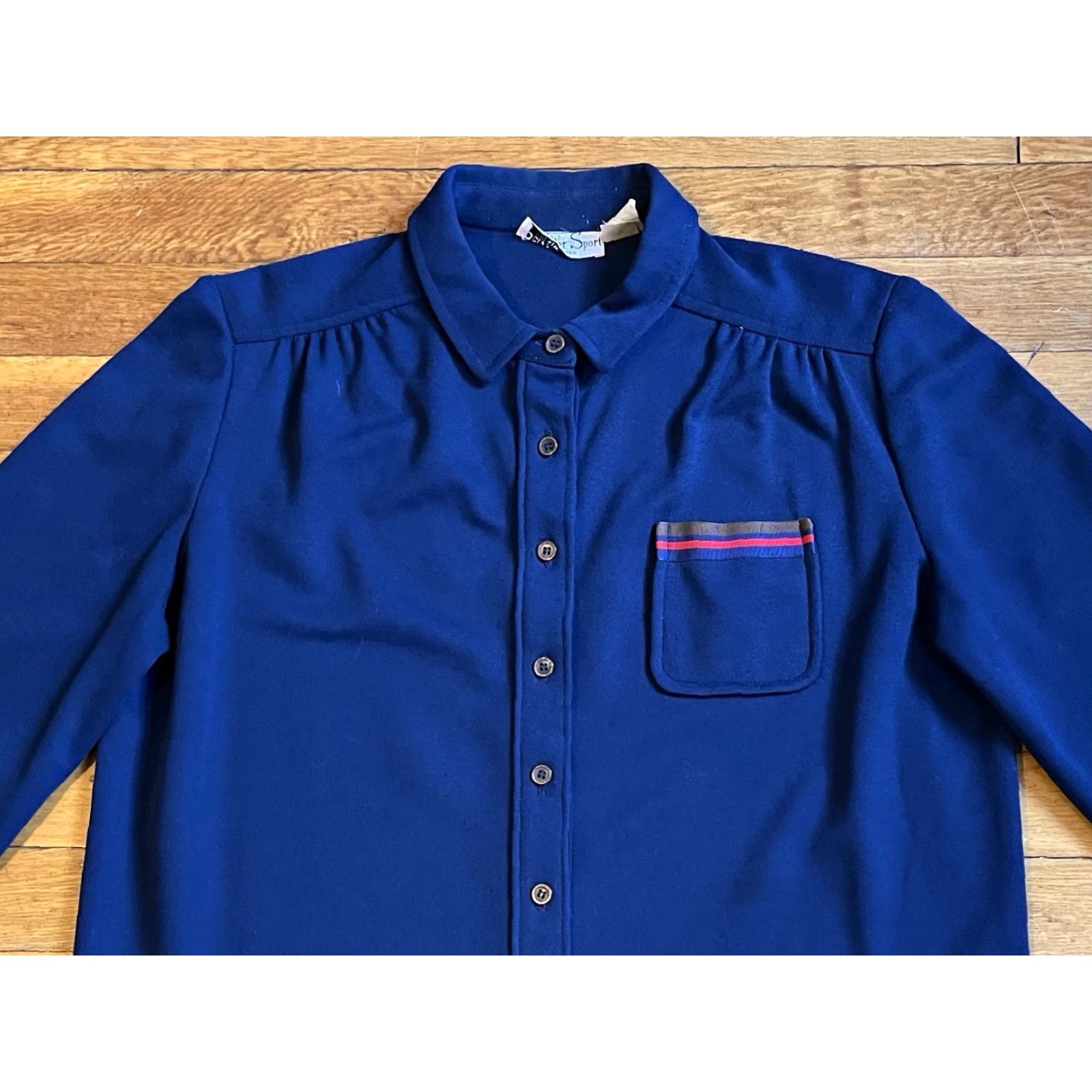 Vintage VINTAGE Schrader Sport New York Shirt Dress Women’s 14 Blue 70s Bohemian Retro Classic Knit Size XL / US 12-14 / IT 48-50 - 3 Thumbnail
