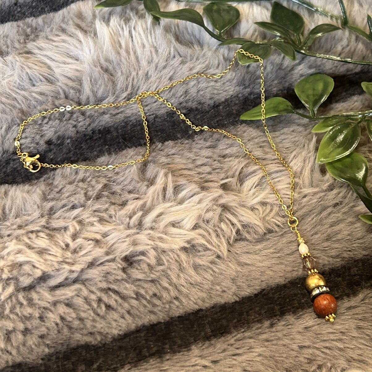 Handmade Handcrafted vintage bead drop pendant on chain necklace Size ONE SIZE - 6 Thumbnail