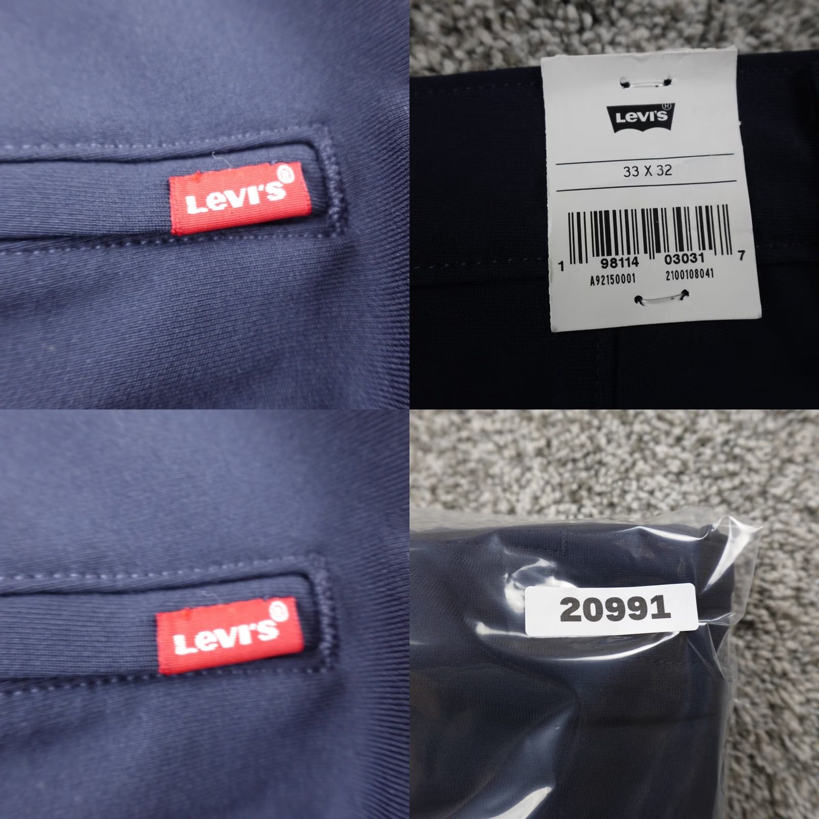 オーダー Levi's Pants Regular 33X32 Blue Chino Tapered Stretch Workwear