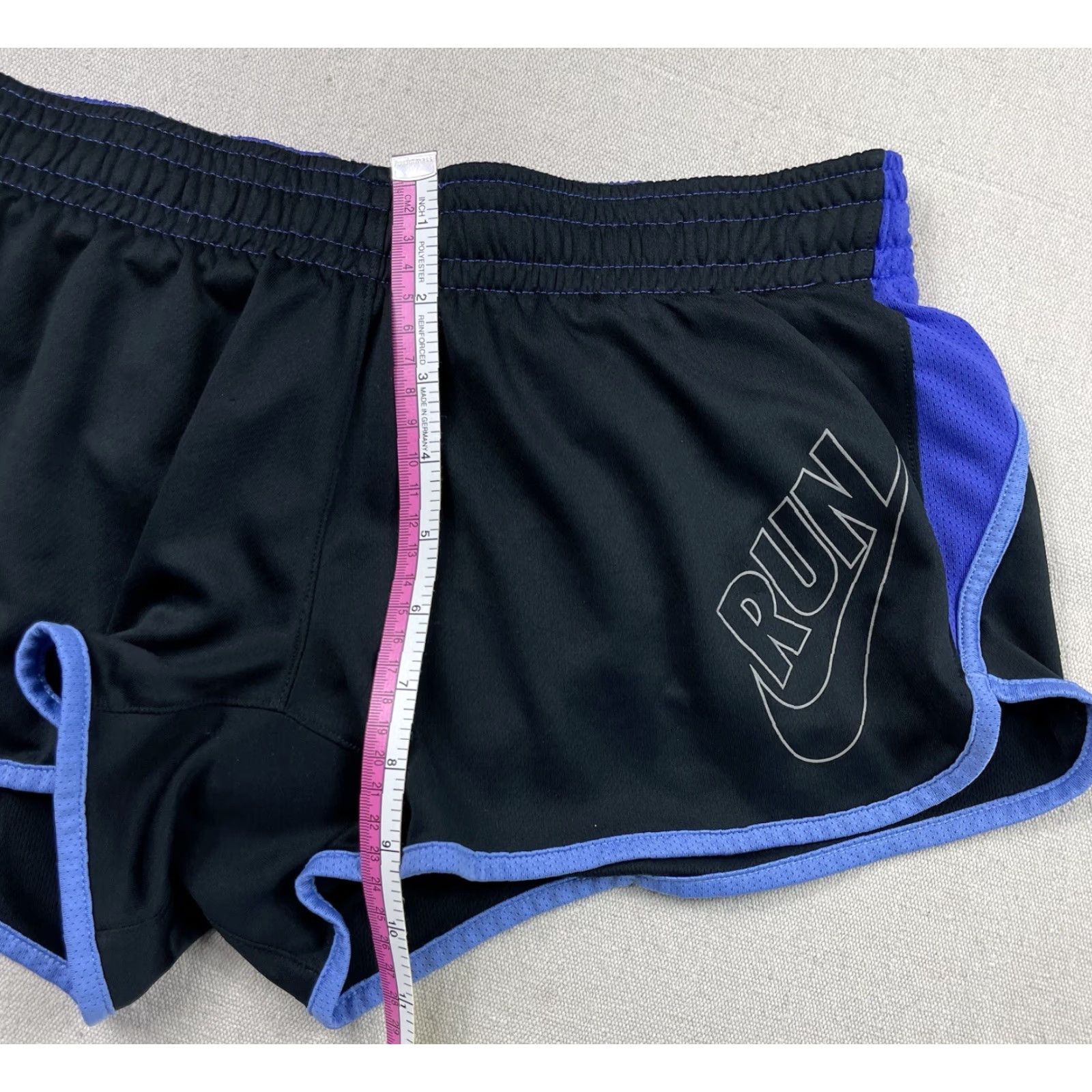 Nike Nike Running Shorts Women M Black Purple Swoosh Lined Drawstring Cheer Performance Activewear Short Size 32" / US 10 / IT 46 - 8 Thumbnail
