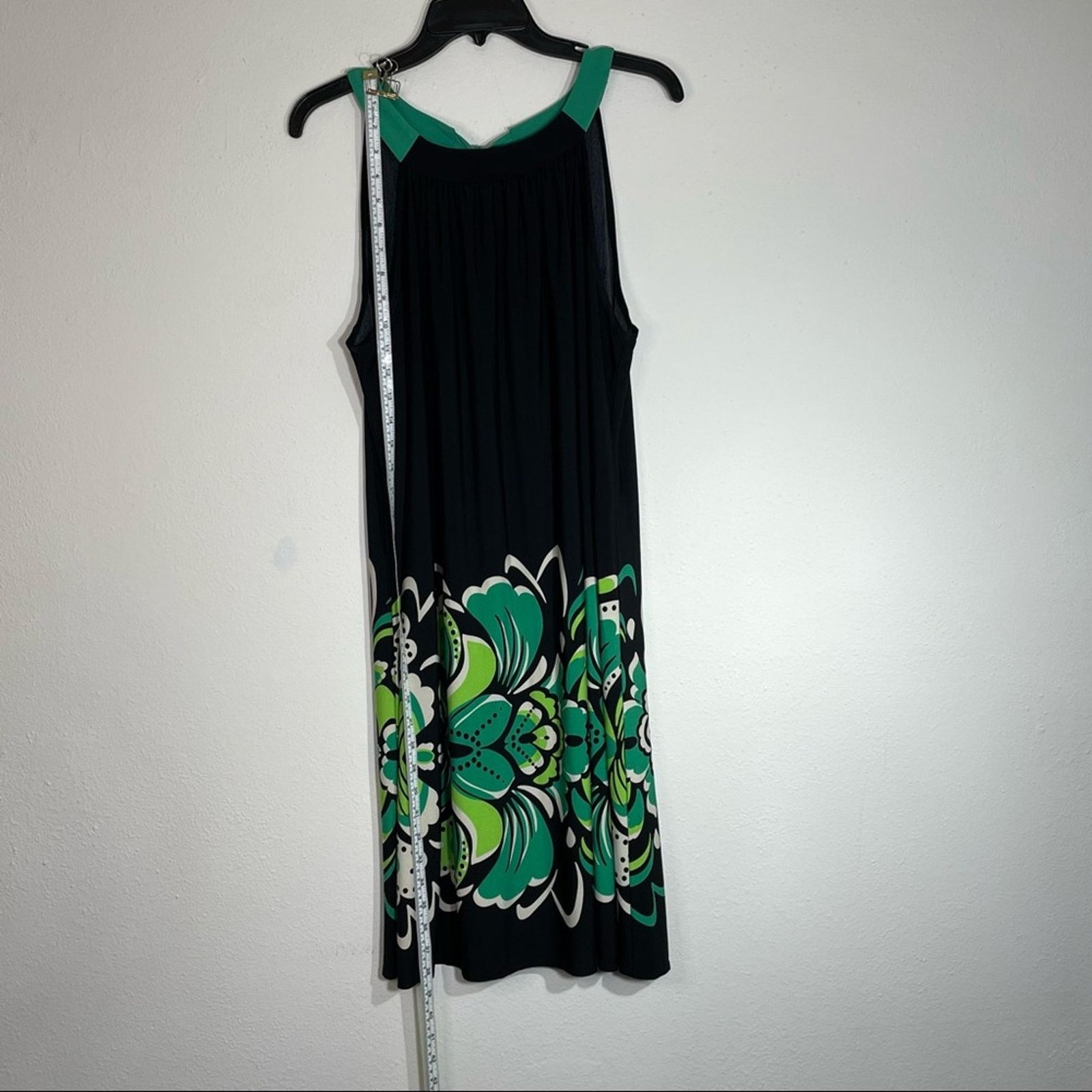Other SHERI MARTIN Black Green Floral Sleeveless Dress Size 16 Size XXL / US 16-18 / IT 52-54 - 2 Thumbnail