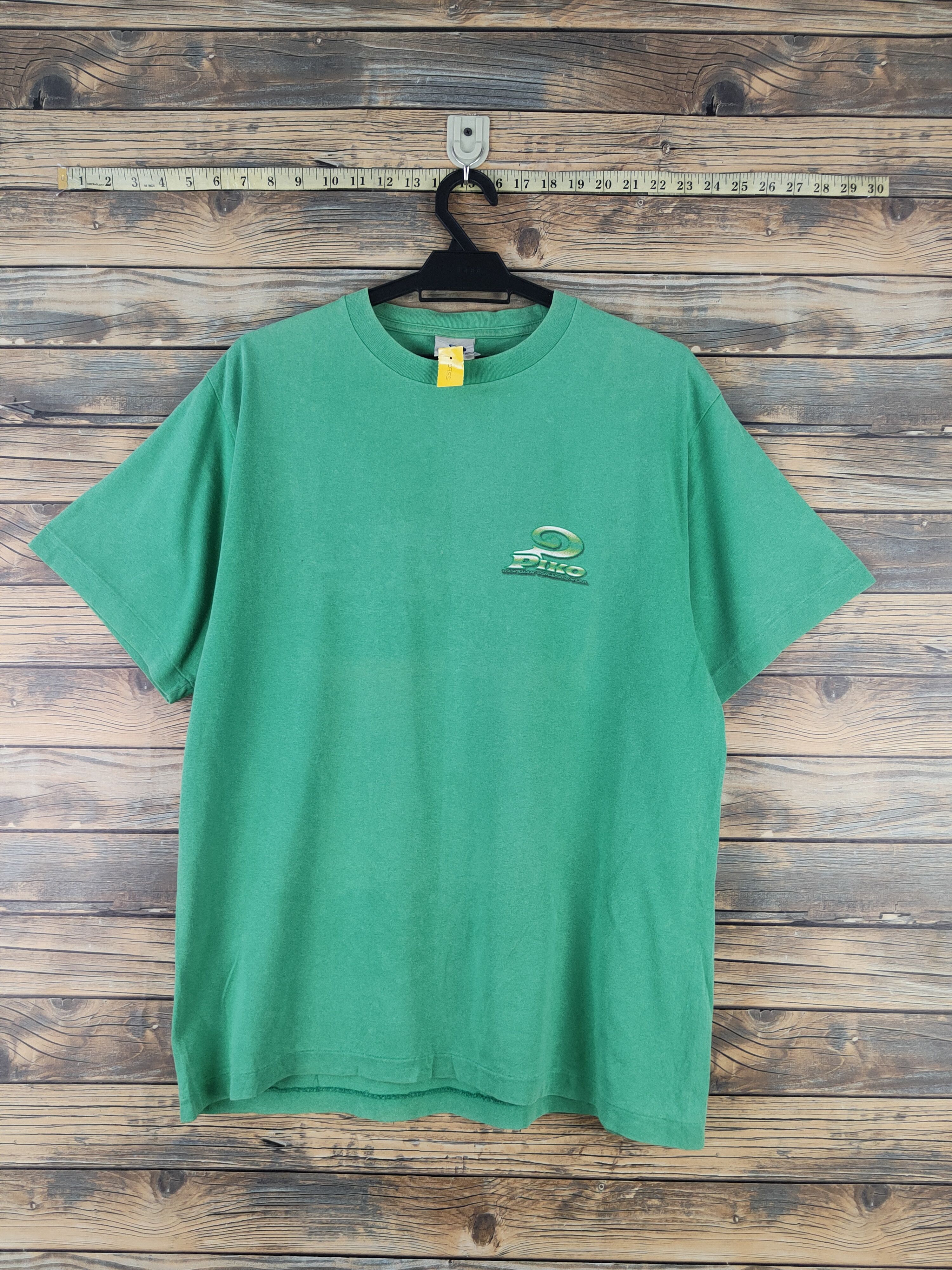 Japanese Brand DL Piko Surf Green Short Sleeve T-shirt #2755 Size US L / EU 52-54 / 3 - 1 Thumbnail