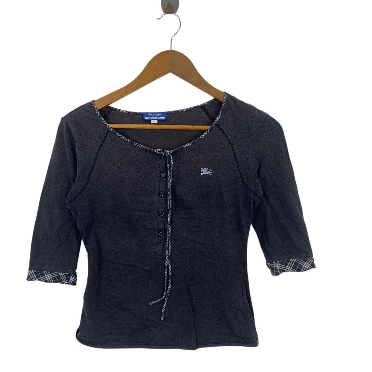 Burberry BURBERRY LONDON BLUE LABEL Nova Checks Tee Shirt Top Size XXS / US 00 / IT 34 - 3 Thumbnail