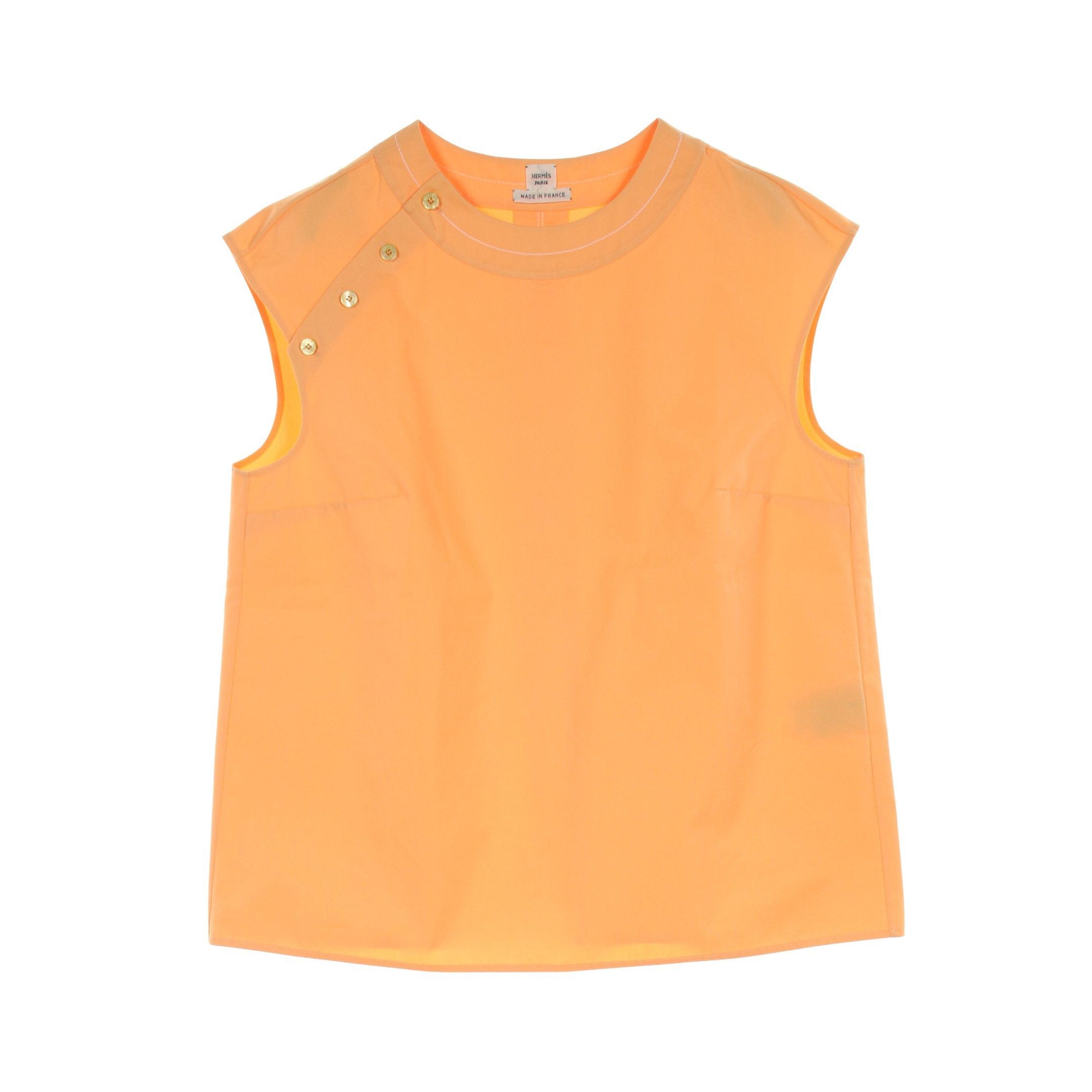 Hermes Hermes Cut And Sew No Sleeve Cotton Orange Size ONE SIZE - 1 Thumbnail