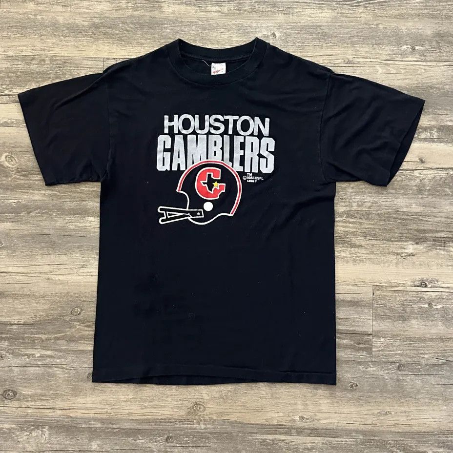 Logo 7 Vintage 80s USFL Houston Gamblers Football T-Shirt Size XL Size US XL / EU 56 / 4 - 1 Thumbnail