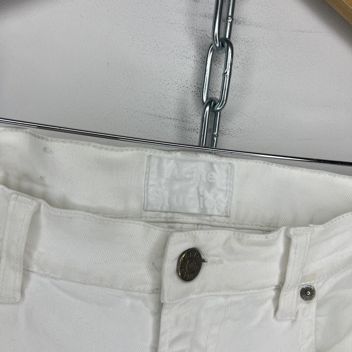 Acne Studios × Designer Acne Studios Ace White Jeans Straight Leg Mens 34x32 Size US 34 / EU 50 - 4 Thumbnail