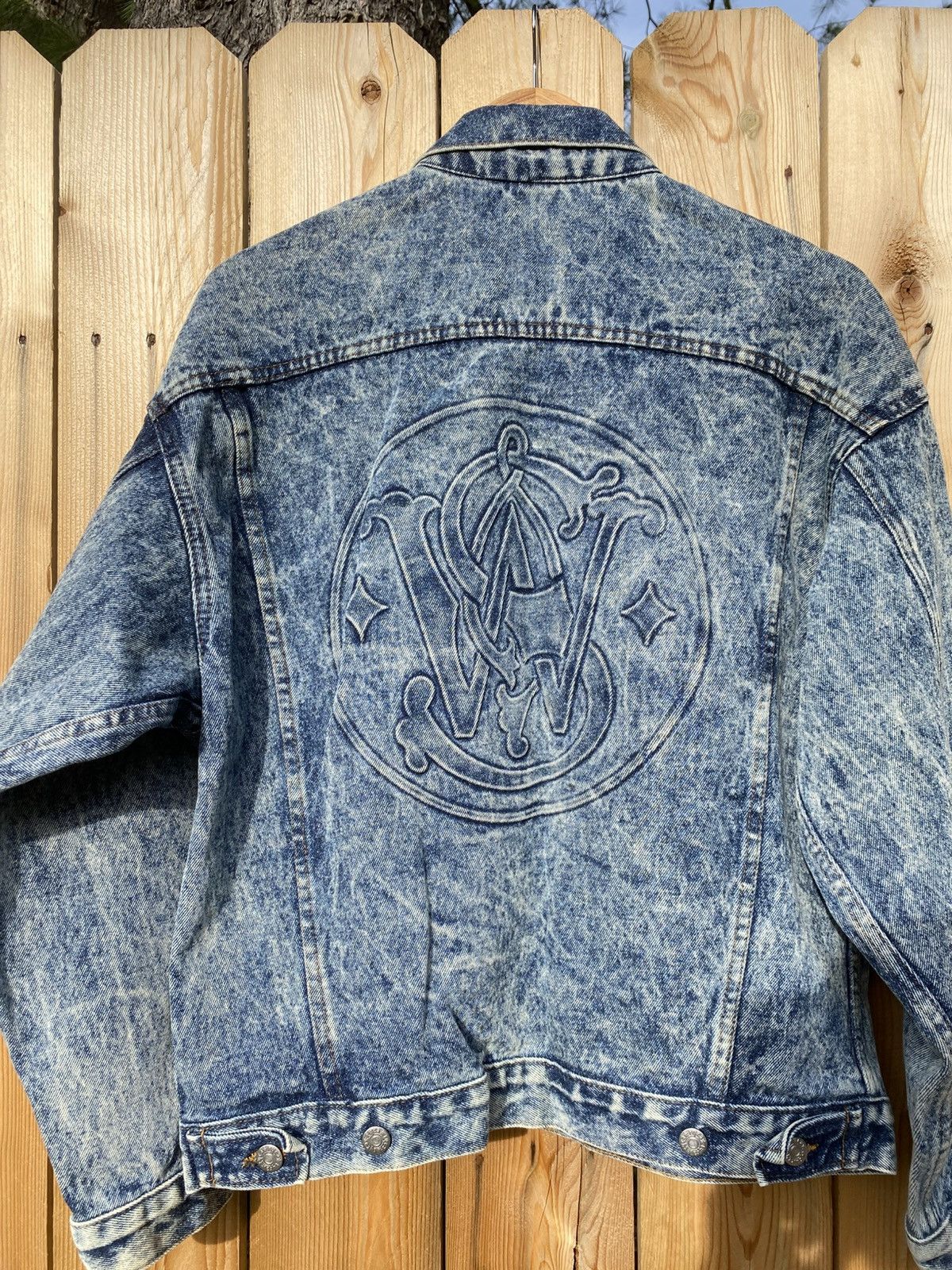 Vintage Vtg Made USA Smith & Wesson Logo Acid Stone Wash Jean Jacket Size US S / EU 44-46 / 1 - 10 Thumbnail