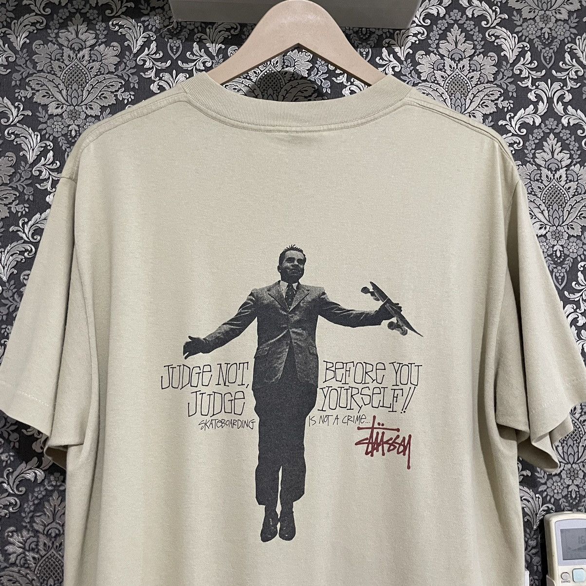 image of 90's Stussy Remixed Classic “Skate” Size L in Beige, Men's