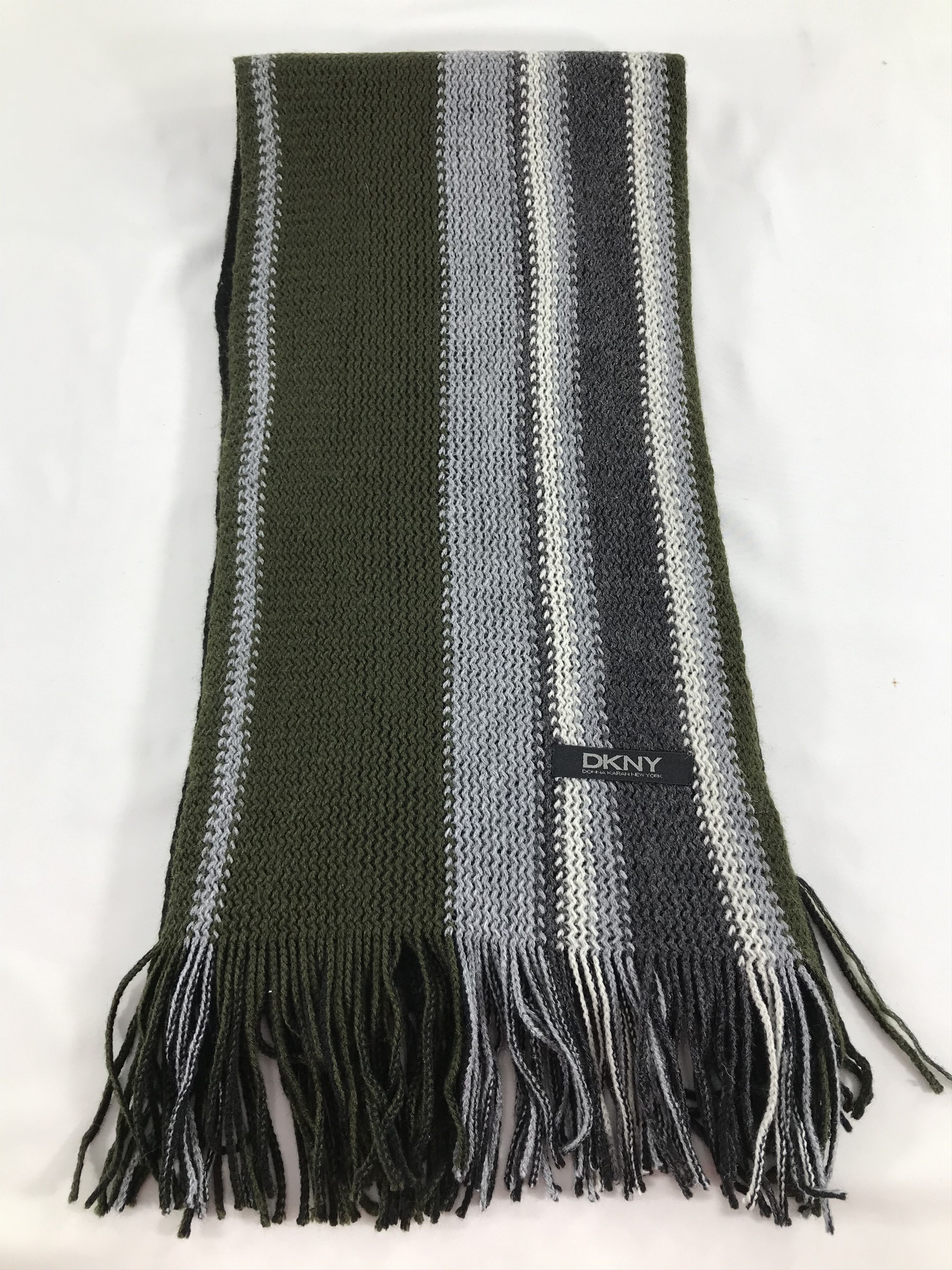 DKNY DKNY Striped Wool Scarf Muffler V483 Size ONE SIZE - 2 Thumbnail
