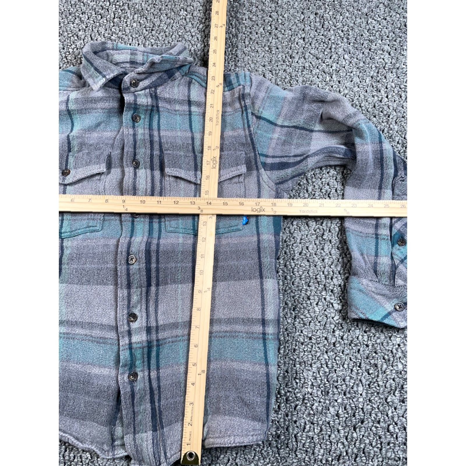 KAVU KAVU Heavyweight Flannel Shirt Adult Medium Gray Plaid Workwear Grunge Size US M / EU 48-50 / 2 - 5 Thumbnail