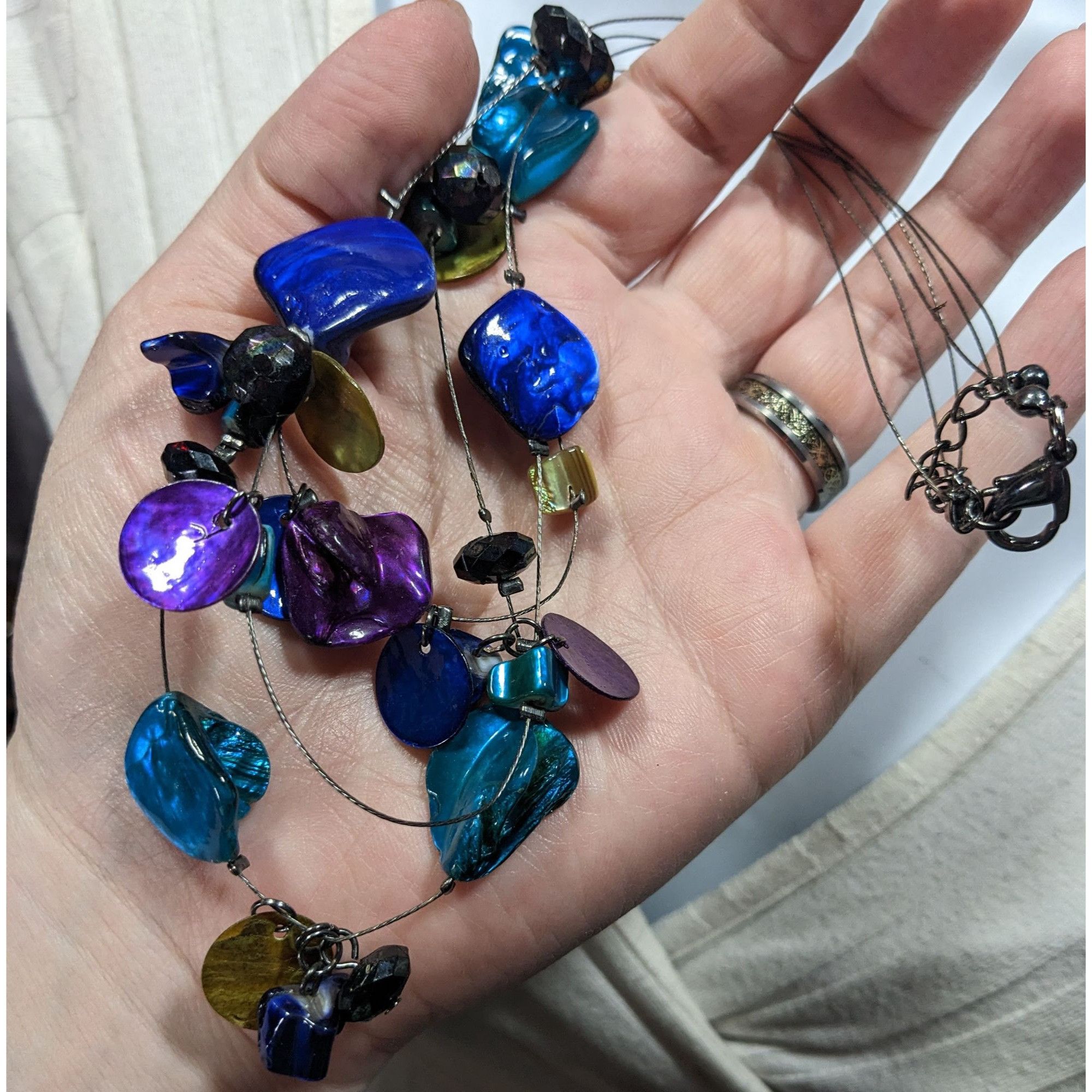 Other Mermaidcore Fantasy Blue And Purple Dyed Shell Layered Float Size ONE SIZE - 3 Thumbnail
