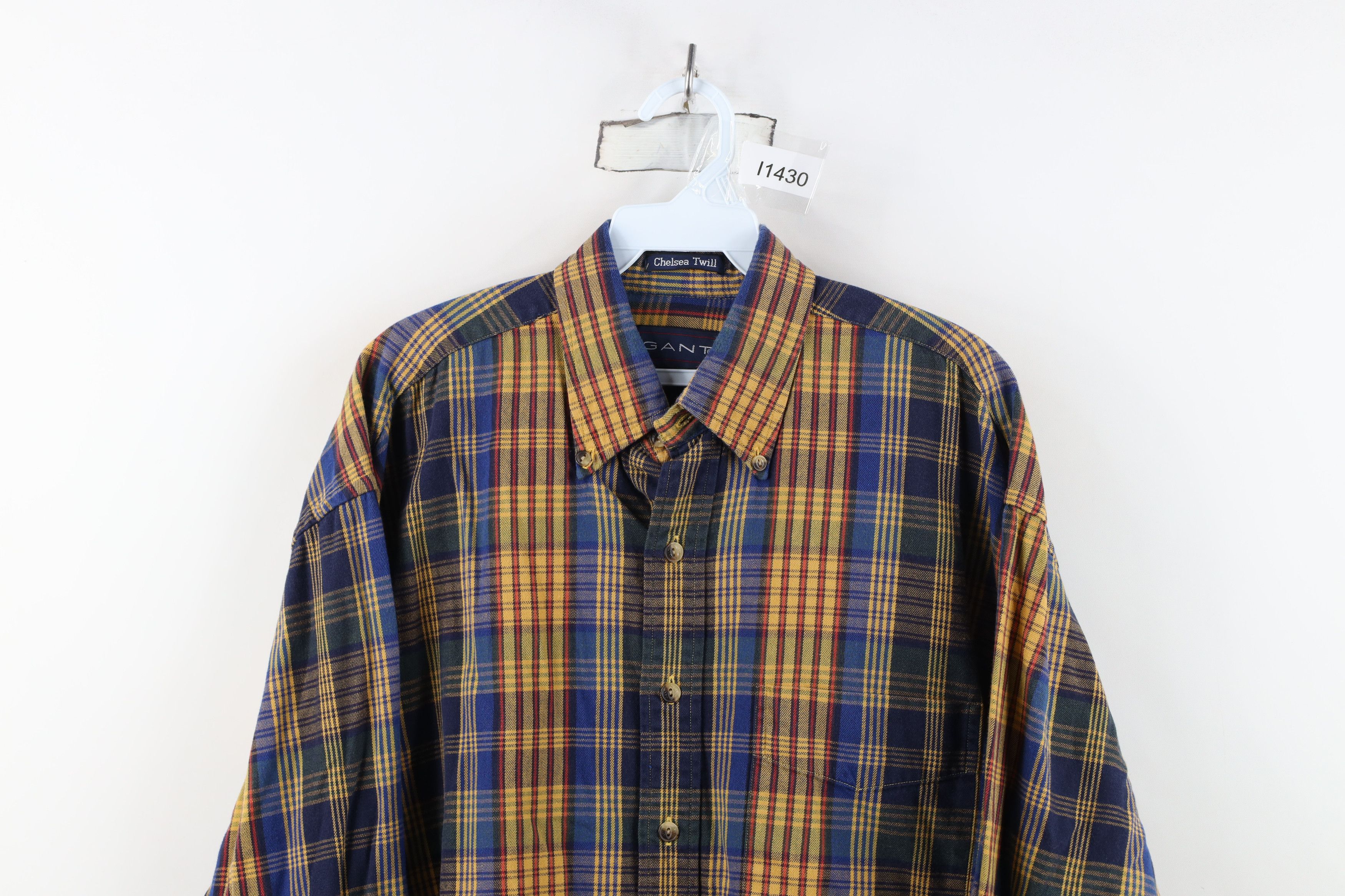 Vintage Vintage 90s Streetwear Cotton Twill Button Down Shirt Plaid Size US M / EU 48-50 / 2 - 2 Thumbnail